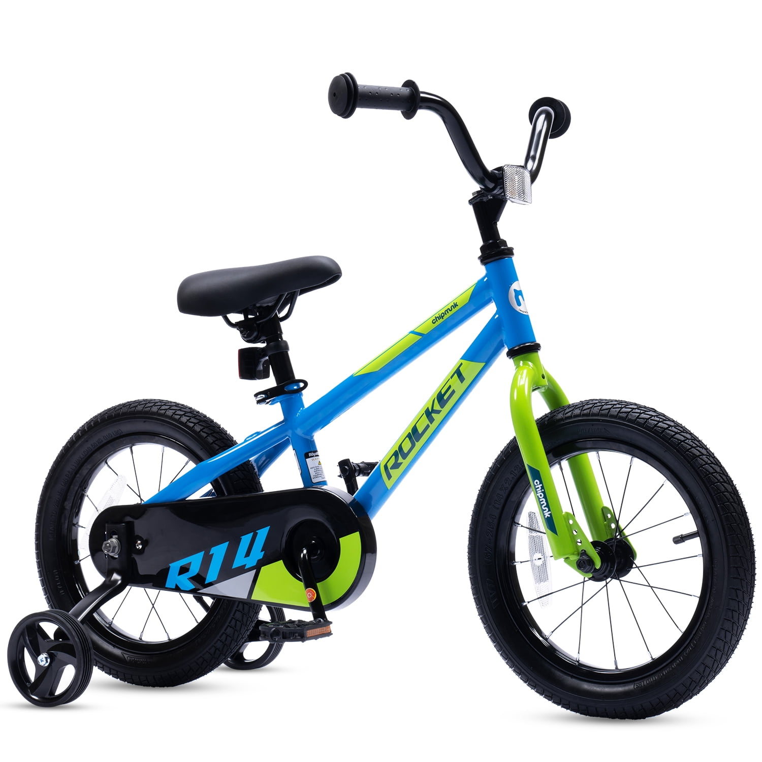 RoyalBaby Rocket 12 inch Bicycle with Training Wheels, Unisex, Ages 3-4, Blue