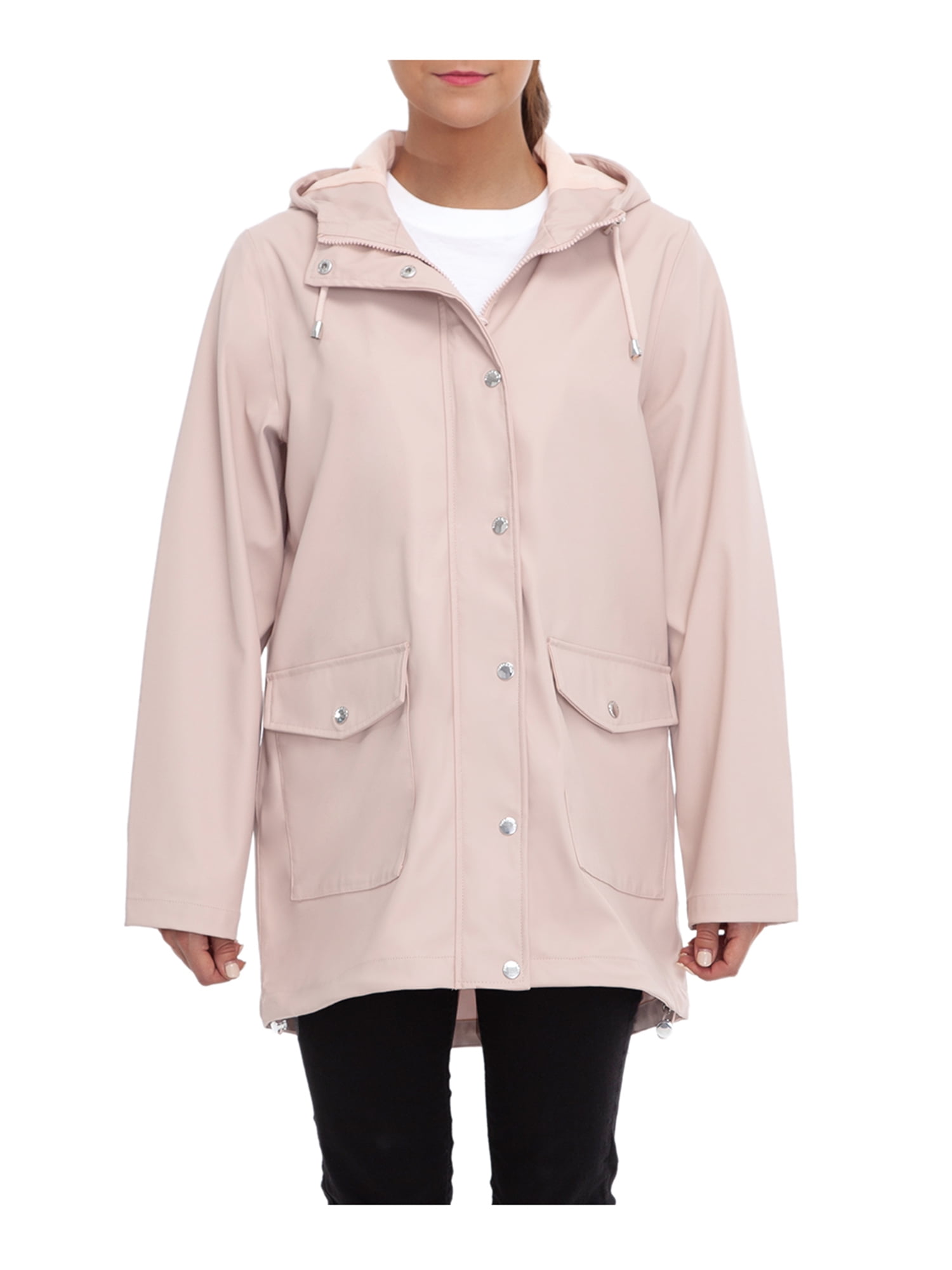 Rokka&Rolla Women's Waterproof Rain Coats Rubberized Jackets