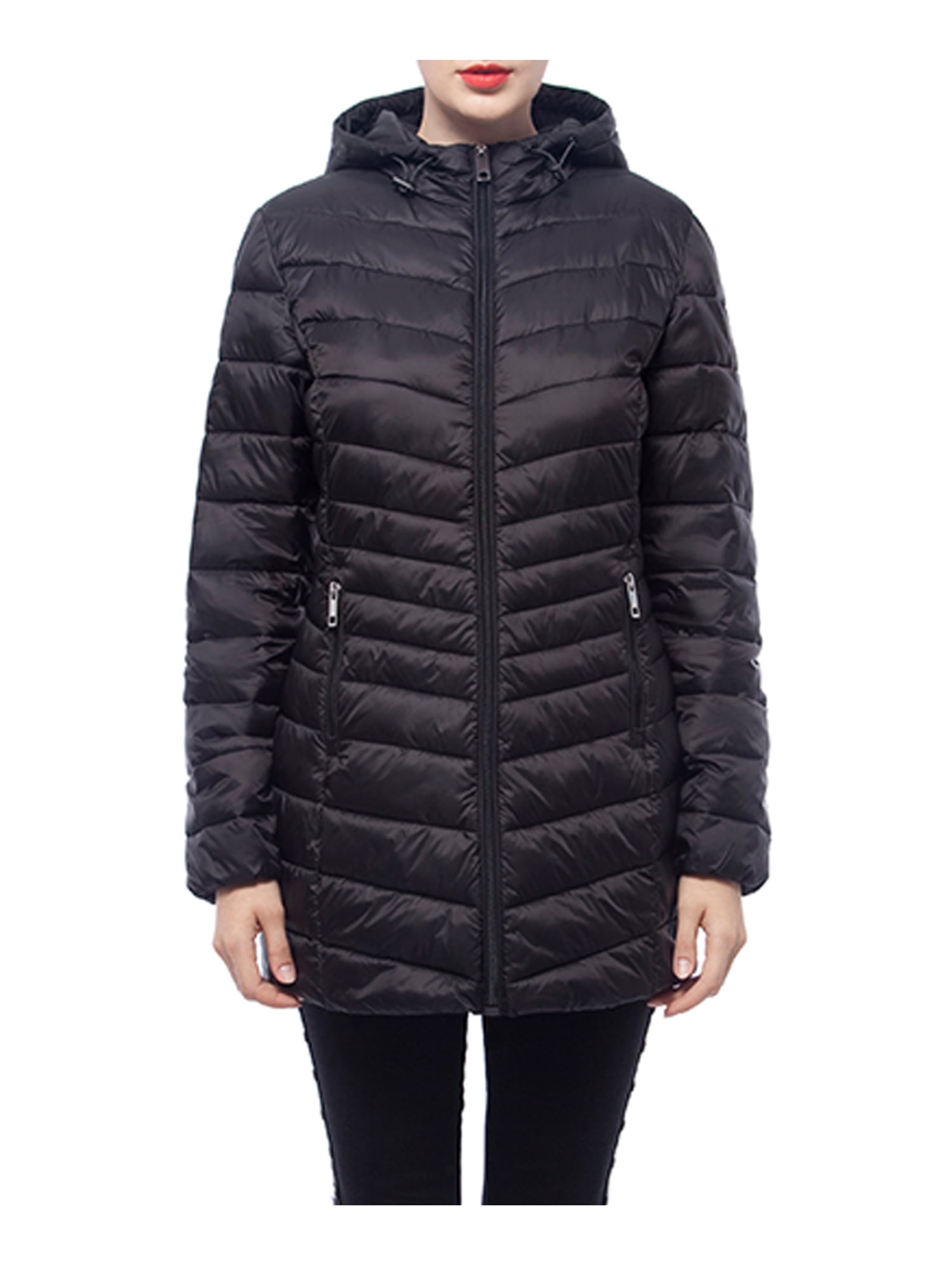 Rokka&Rolla Women's Light Long Coat Packable Puffer Jacket