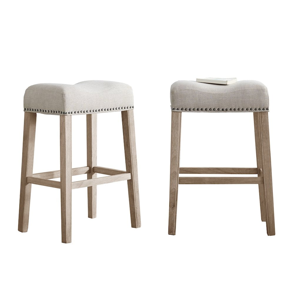 Roundhill Furniture CoCo 29" Bar Stool, Tan, Set of 2