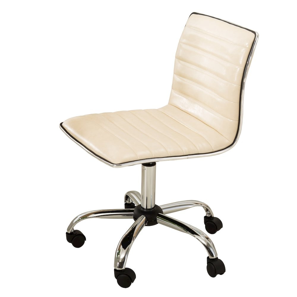 Roundhill Furniture Fremo Chromel Adjustable Air Lift Office Chair, Beige