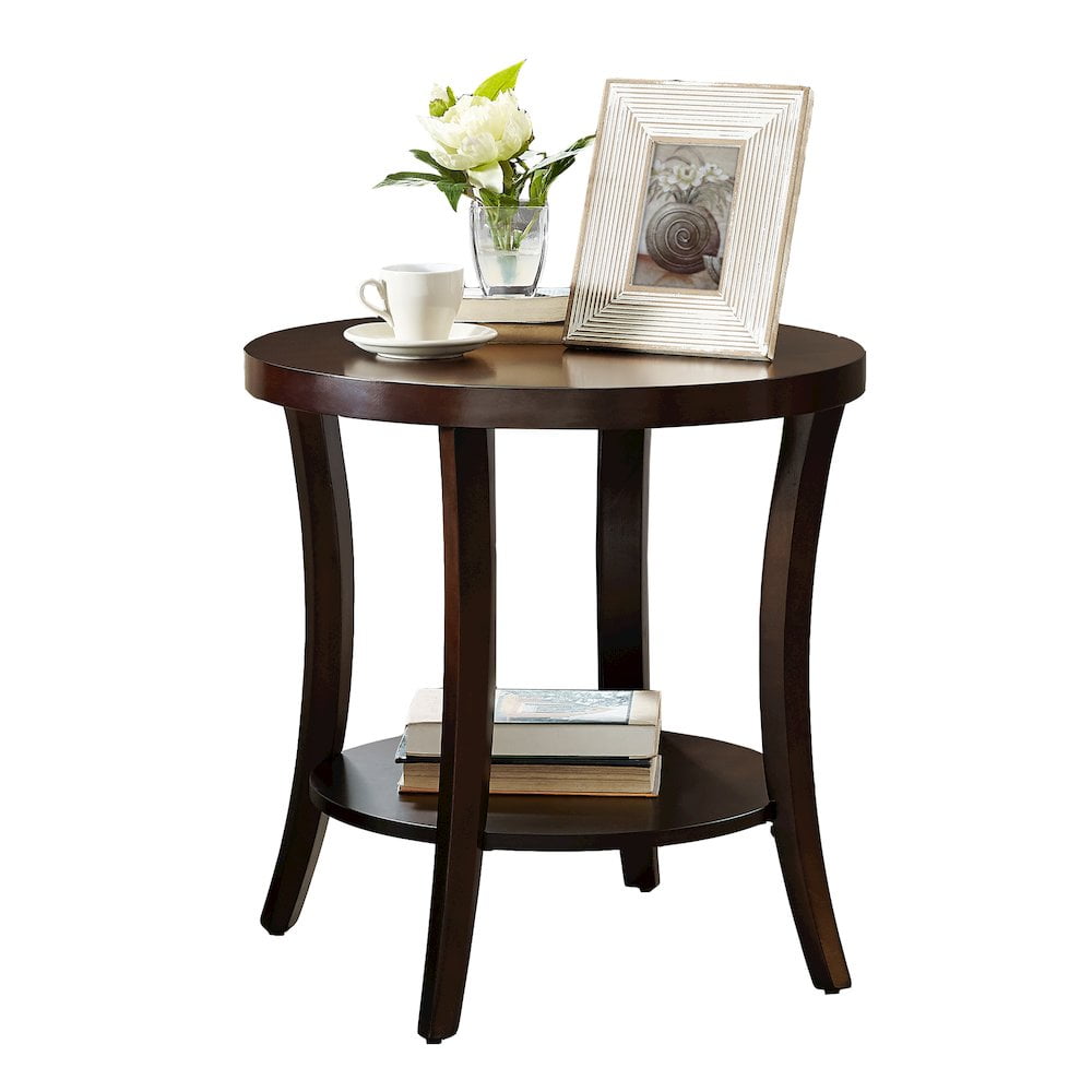 Roundhill Furniture Perth Contemporary Wood End Table in Espresso