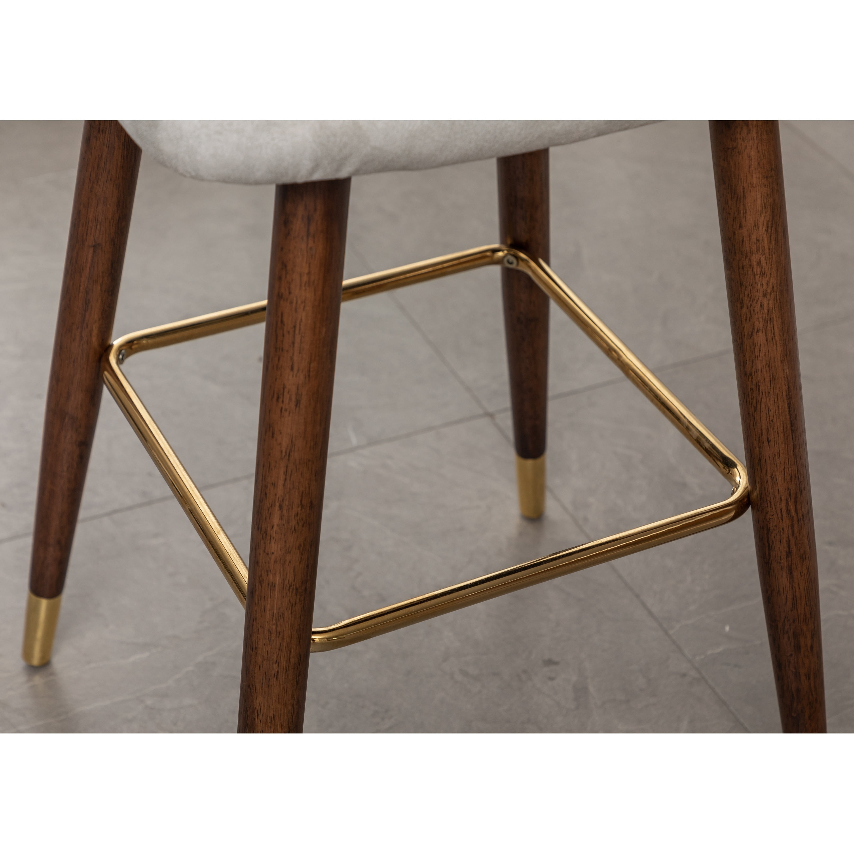 Roundhill Nevis Mid-Century Faux Leather Tufted 29.5 H. Bar Stool