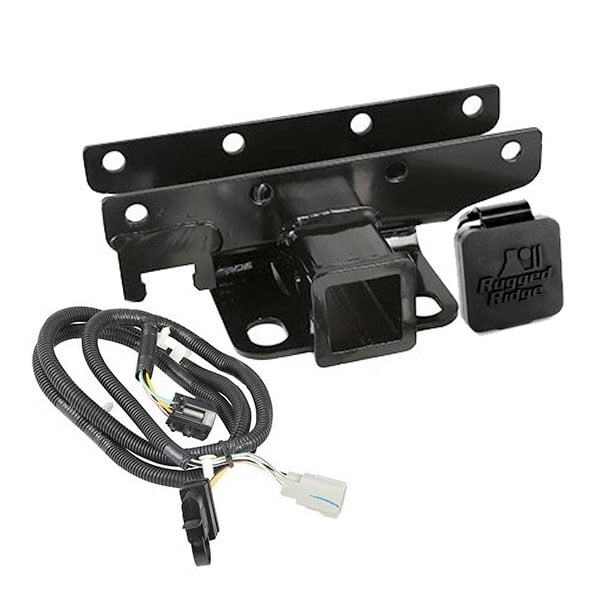 Rugged Ridge 11580.60 Trailer Hitch Kit, Wire Harness, Rugged Ridge Logo; 07-18 Wrangler
