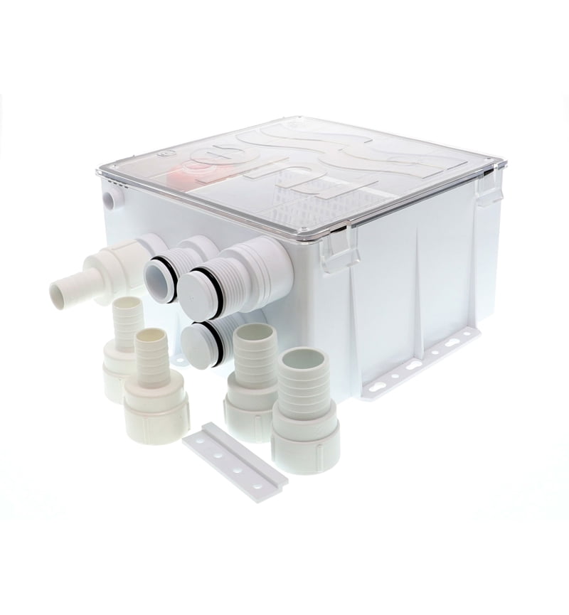 Rule 98B 9.5" x 9" x 5" Shower Drain Box, 800 GPH, 12V