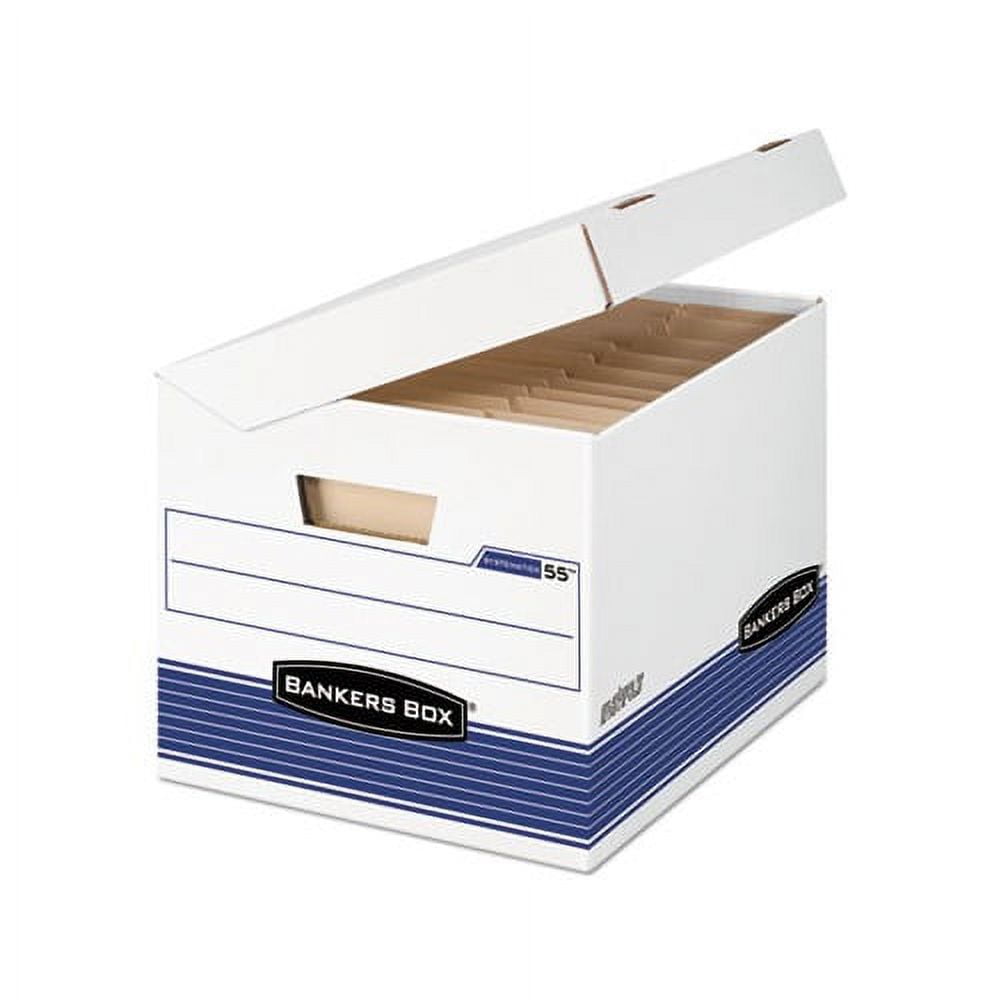SYSTEMATIC Medium-Duty Strength Storage Boxes Letter/Legal Files, White/Blue, 12/Carton