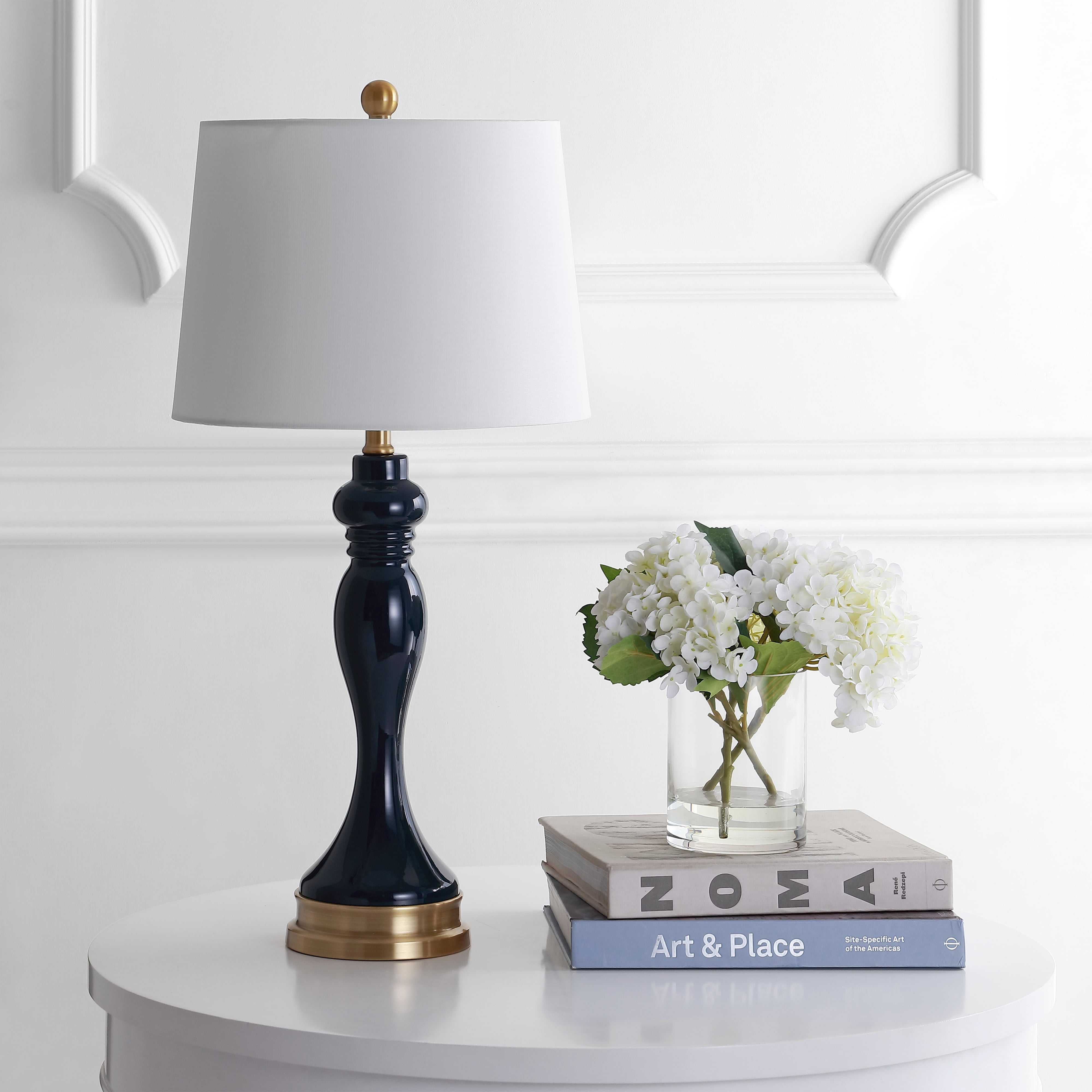 Safavieh Cayson Classic Solid 29 in. H Table Lamp, Navy