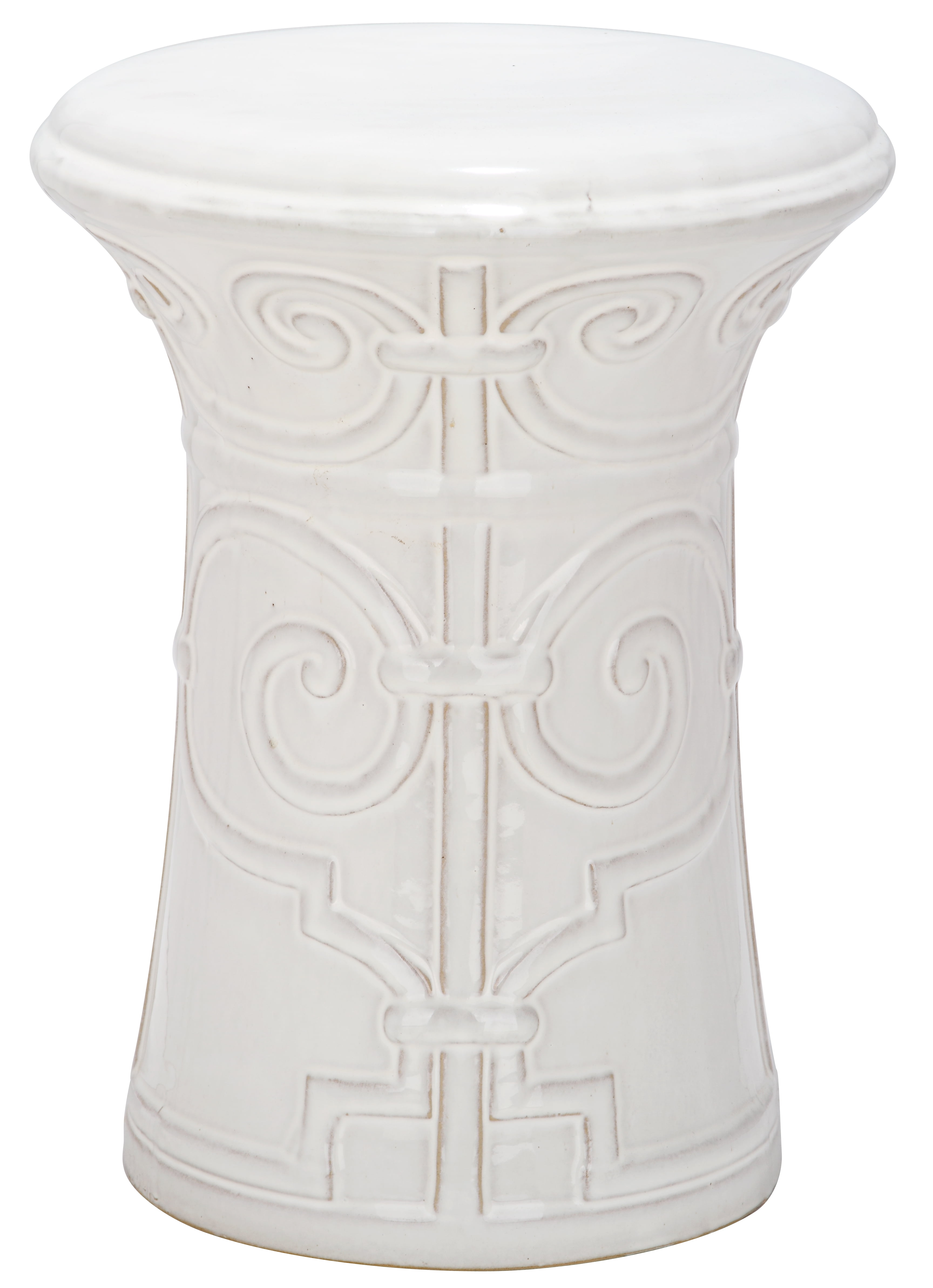 Safavieh Imperial Ceramic Indoor/Outdoor Garden Patio Stool, White