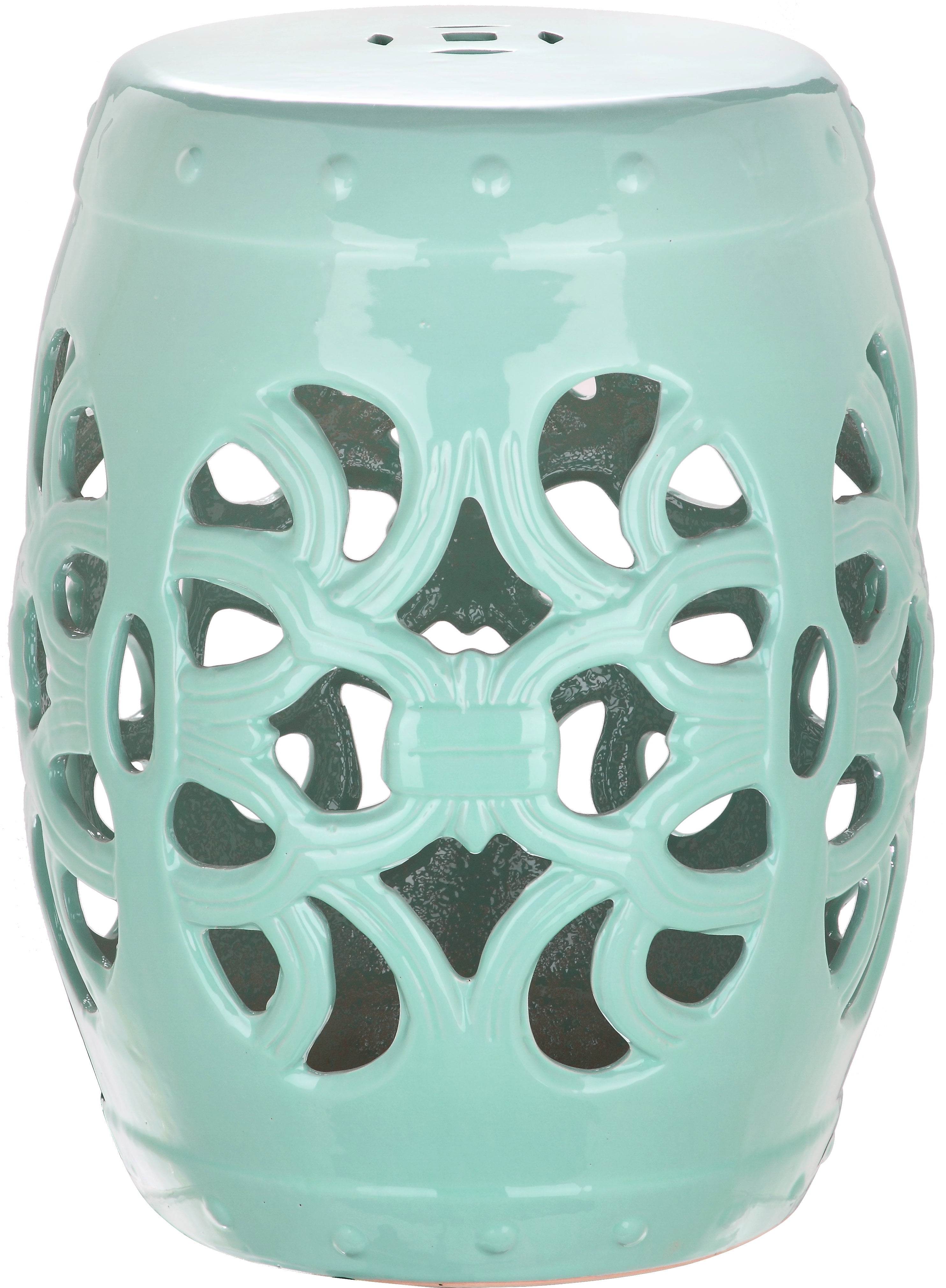 Safavieh Imperial Vine Indoor/Outdoor Garden Patio Stool, Light Blue