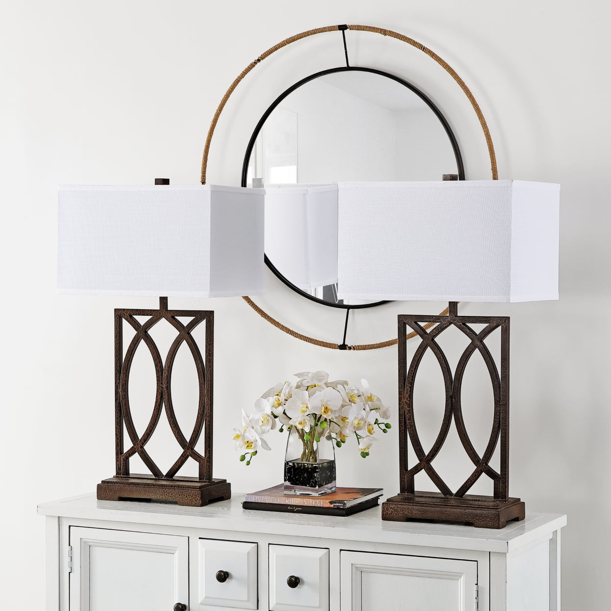 Safavieh Jago 29.5 in. H Interlocking Arcs Table Lamp, Set of 2