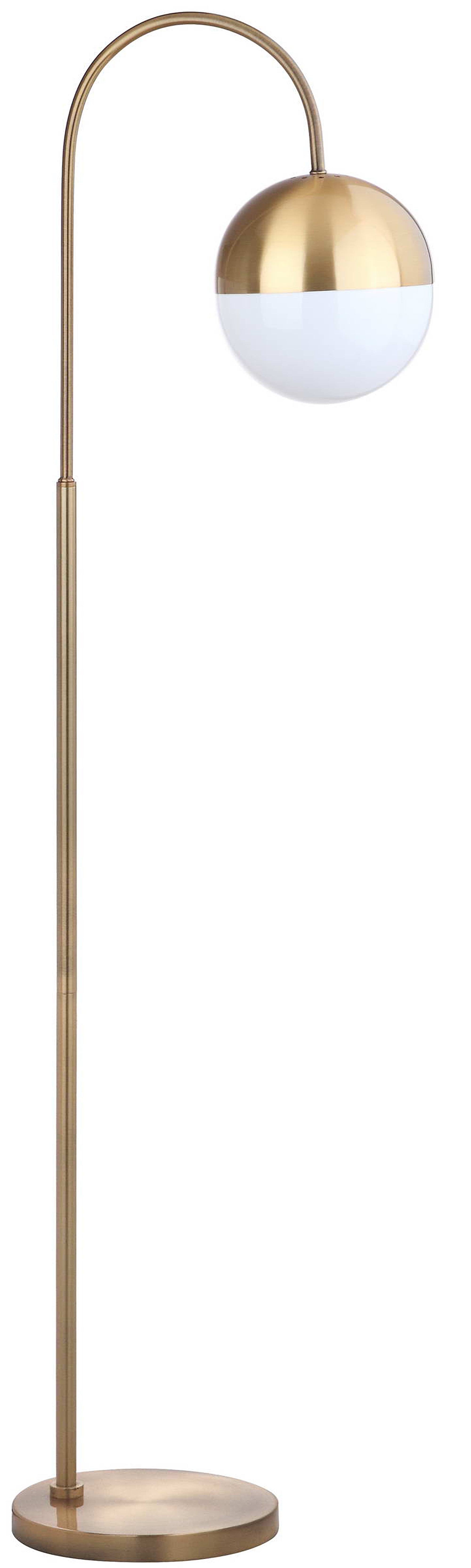 Safavieh Jonas 55.5 in. H Modern Glam Curved Floor Lamp, Brass Gold
