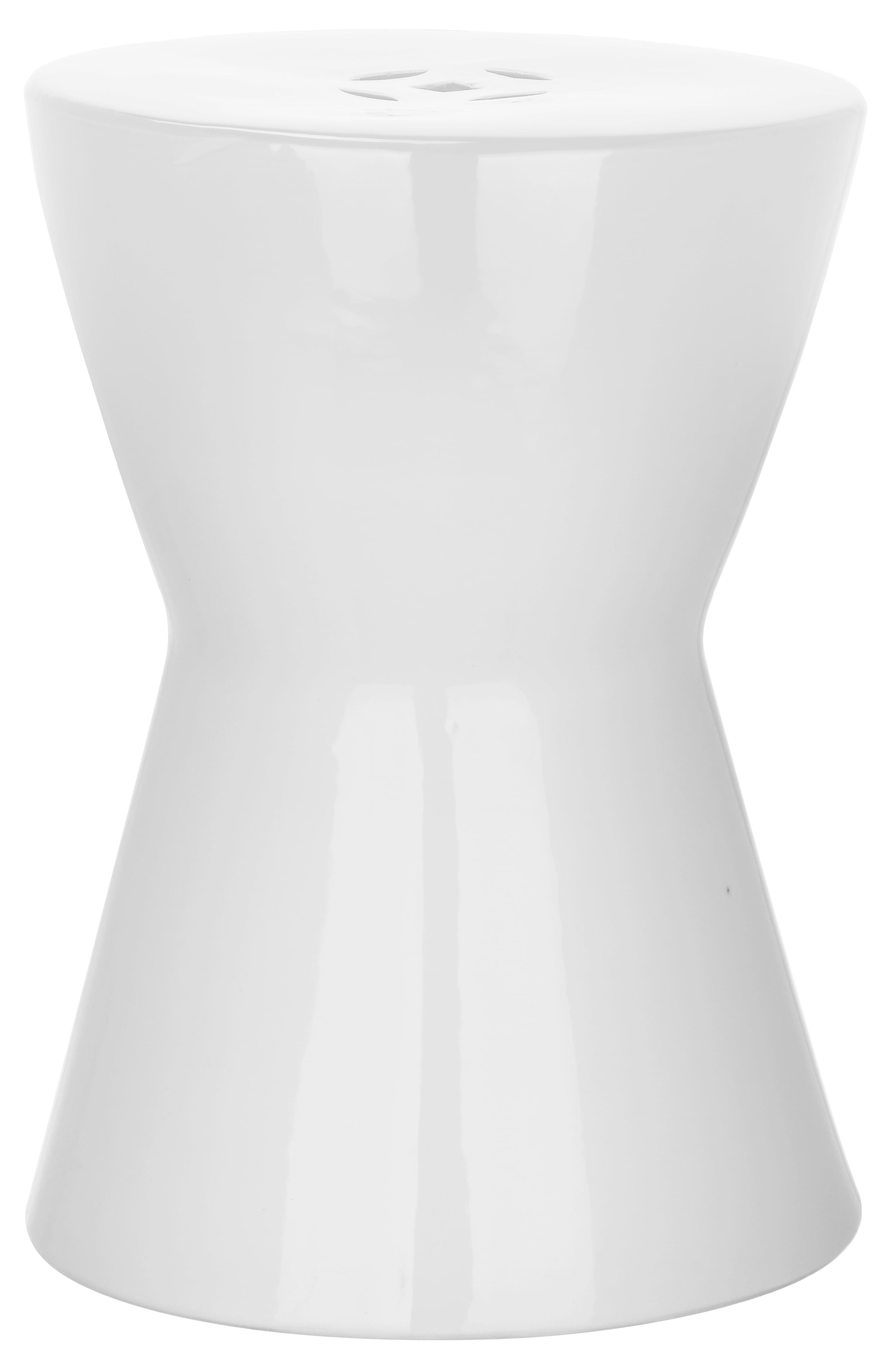 Safavieh Liana Hourglass Indoor/Outdoor Garden Patio Stool, White