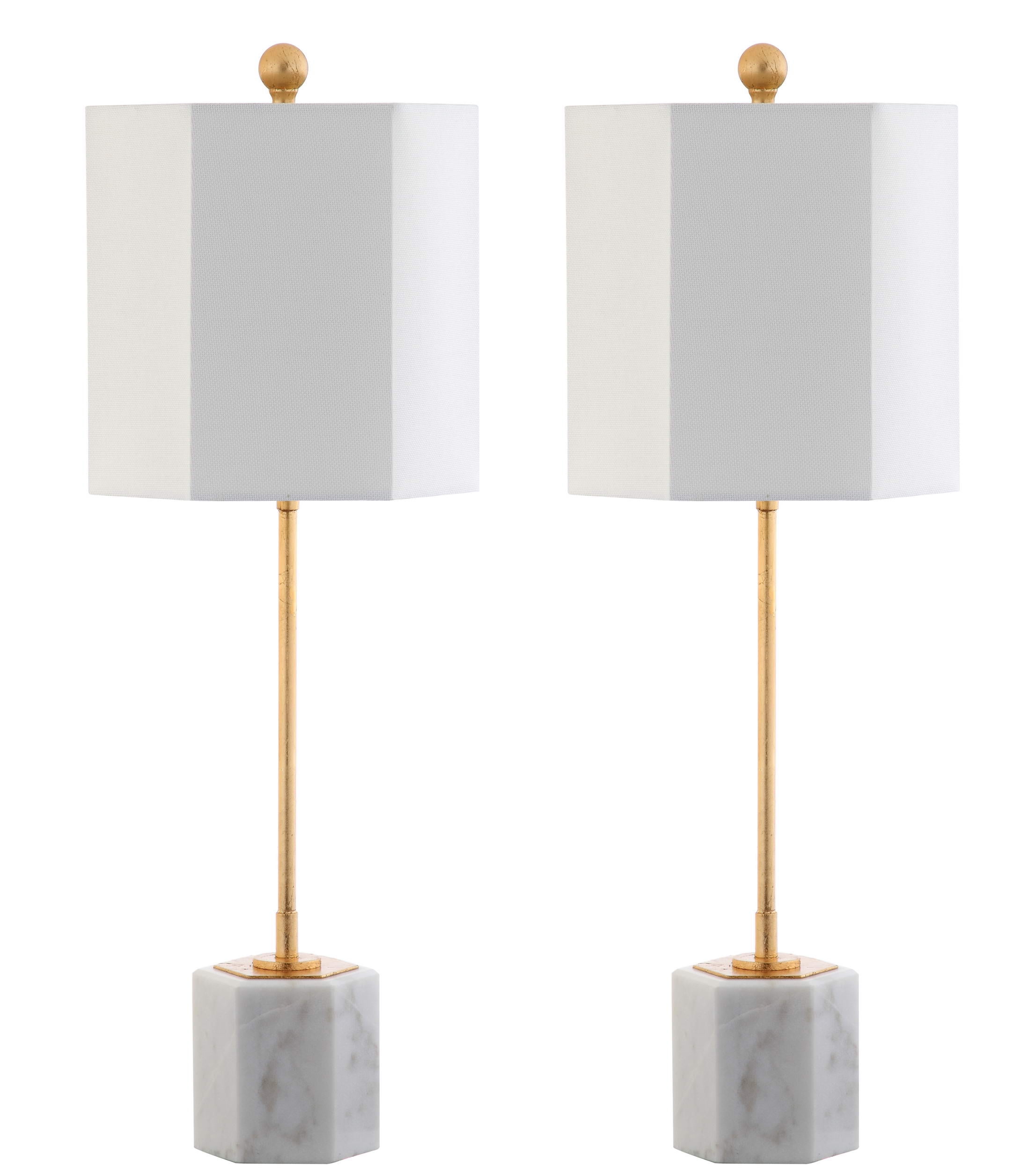 Safavieh Magdalene Marble 29 in. H Lamp, White/Gold Leaf, Set of 2