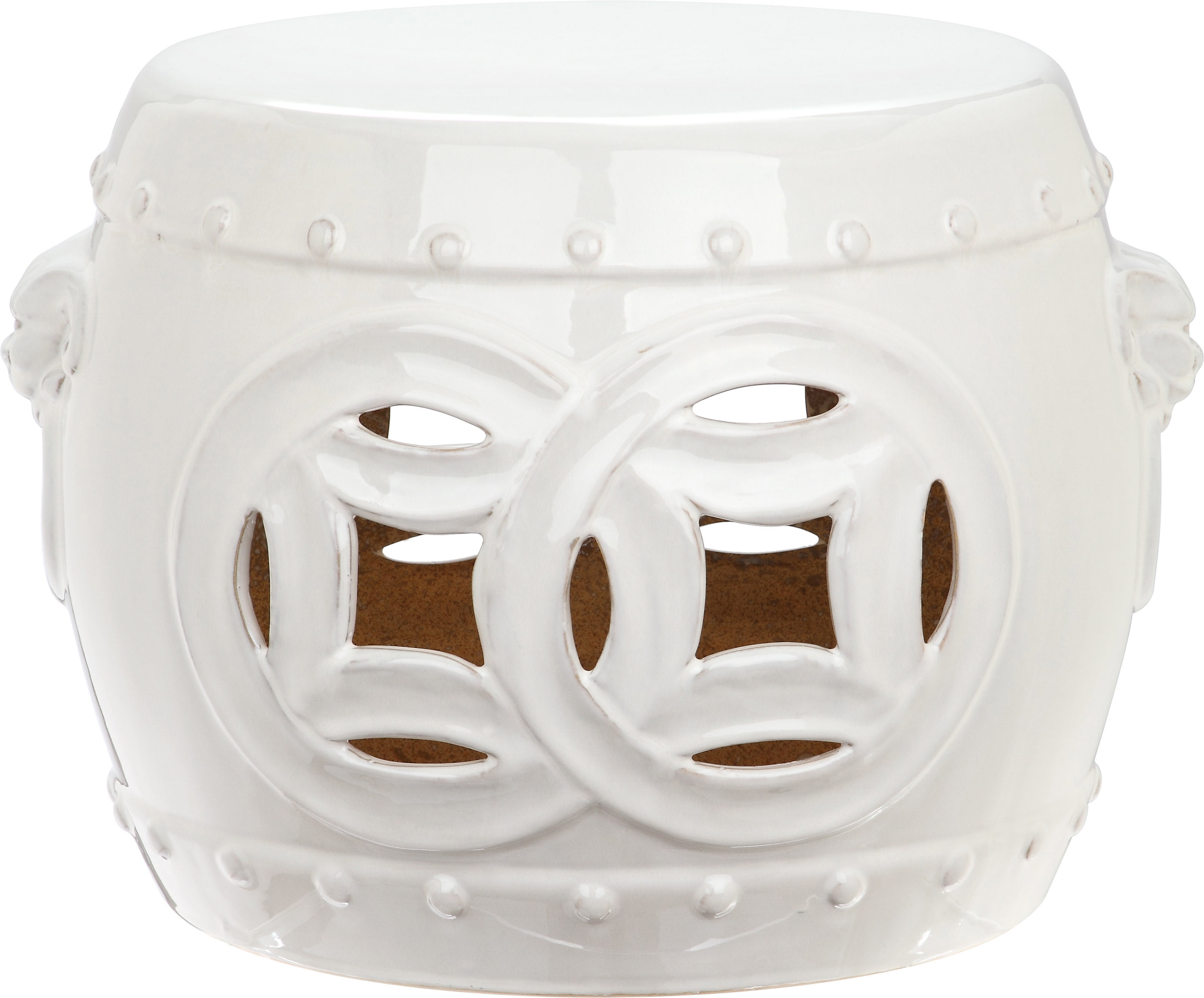 Safavieh Mei Coin Drum Indoor/Outdoor Garden Patio Stool, White