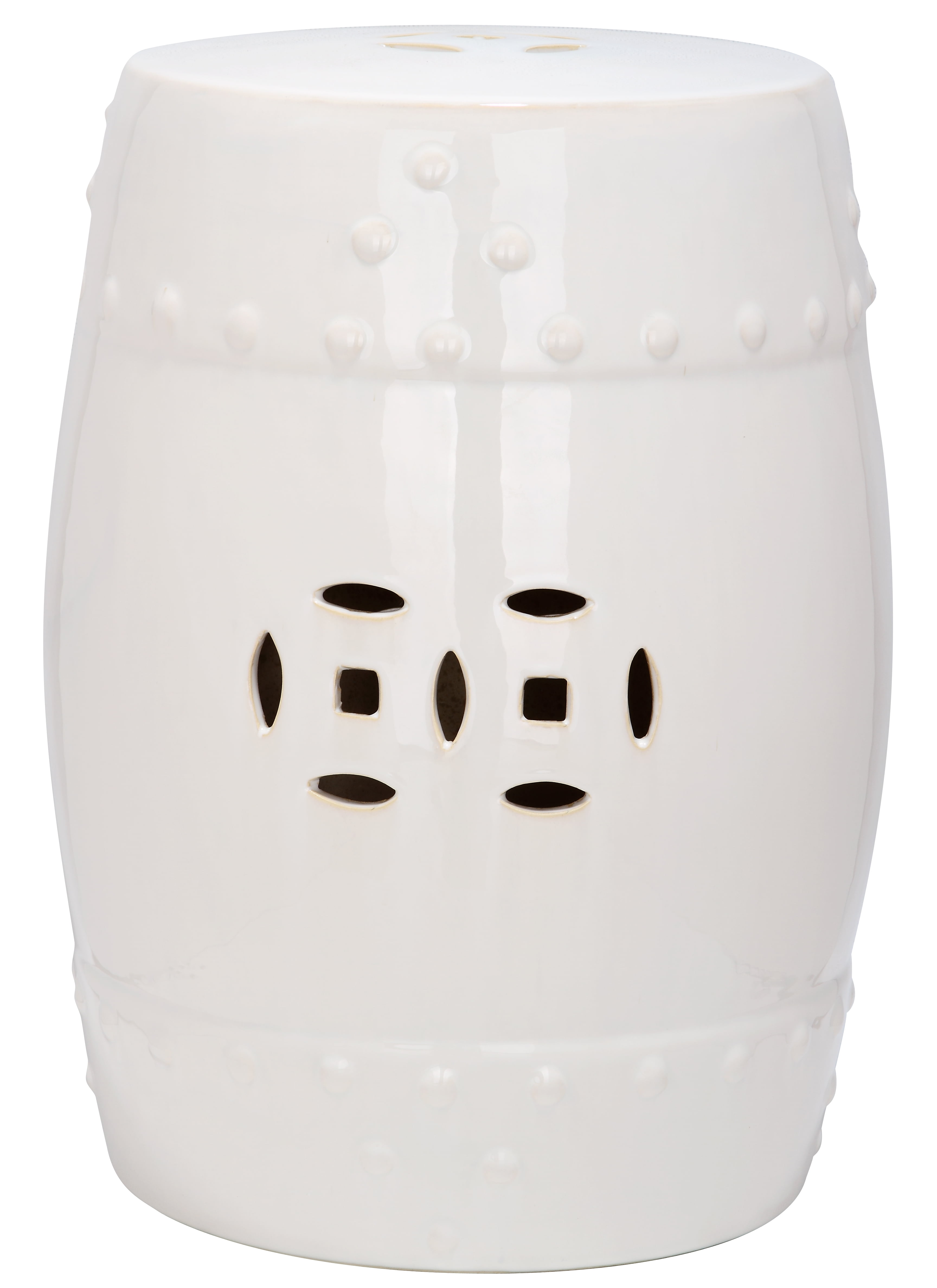 Safavieh Modern Ming Indoor/Outdoor Ceramic Garden Patio Stool, Cream