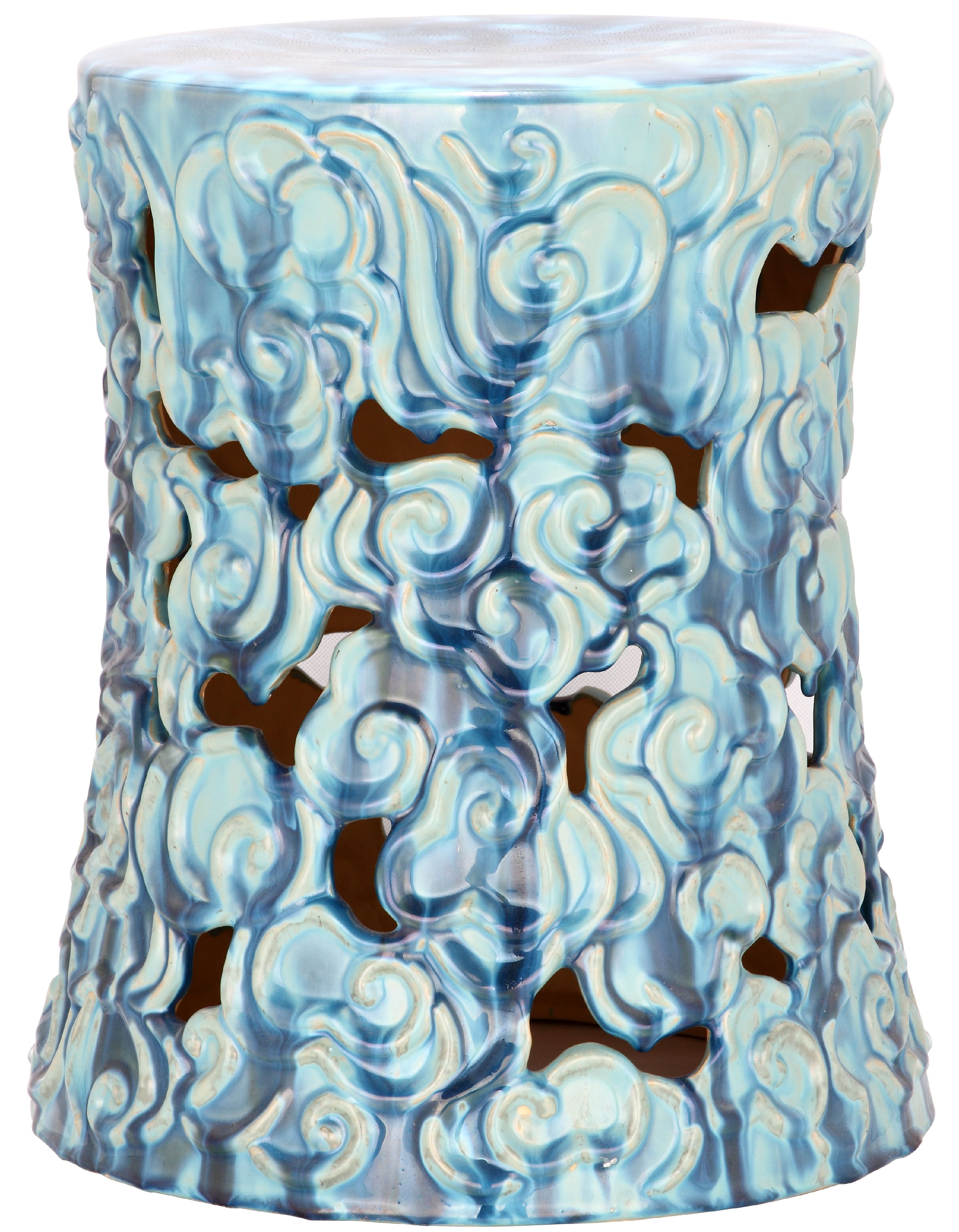 Safavieh Ocean Cloud Indoor/Outdoor Garden Patio Stool, Antique Blue