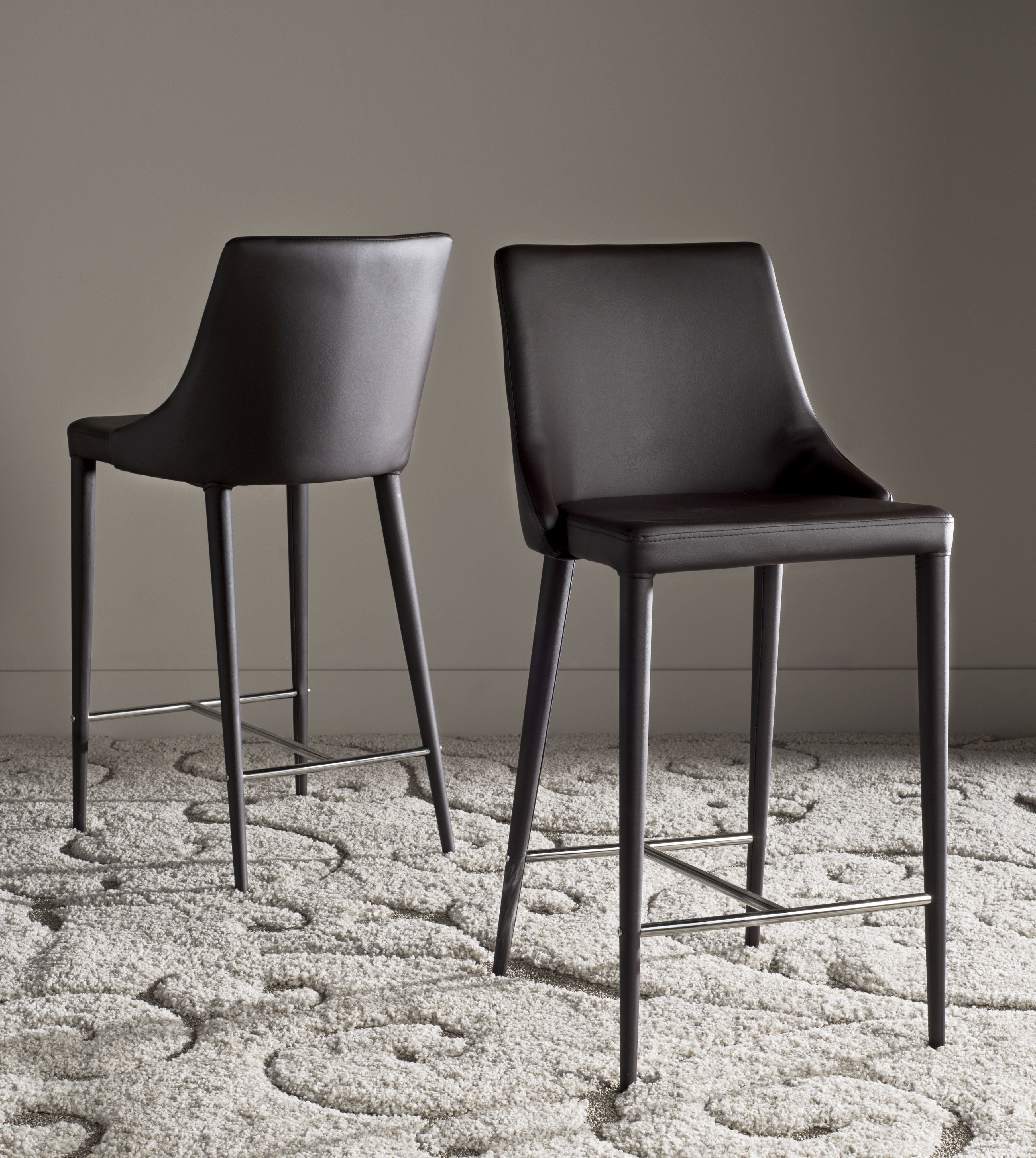 Safavieh Summerset Bicast Leather Counter Stool, Set of 2