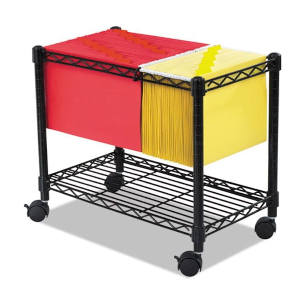Safco Wire Mobile File Cart in Black