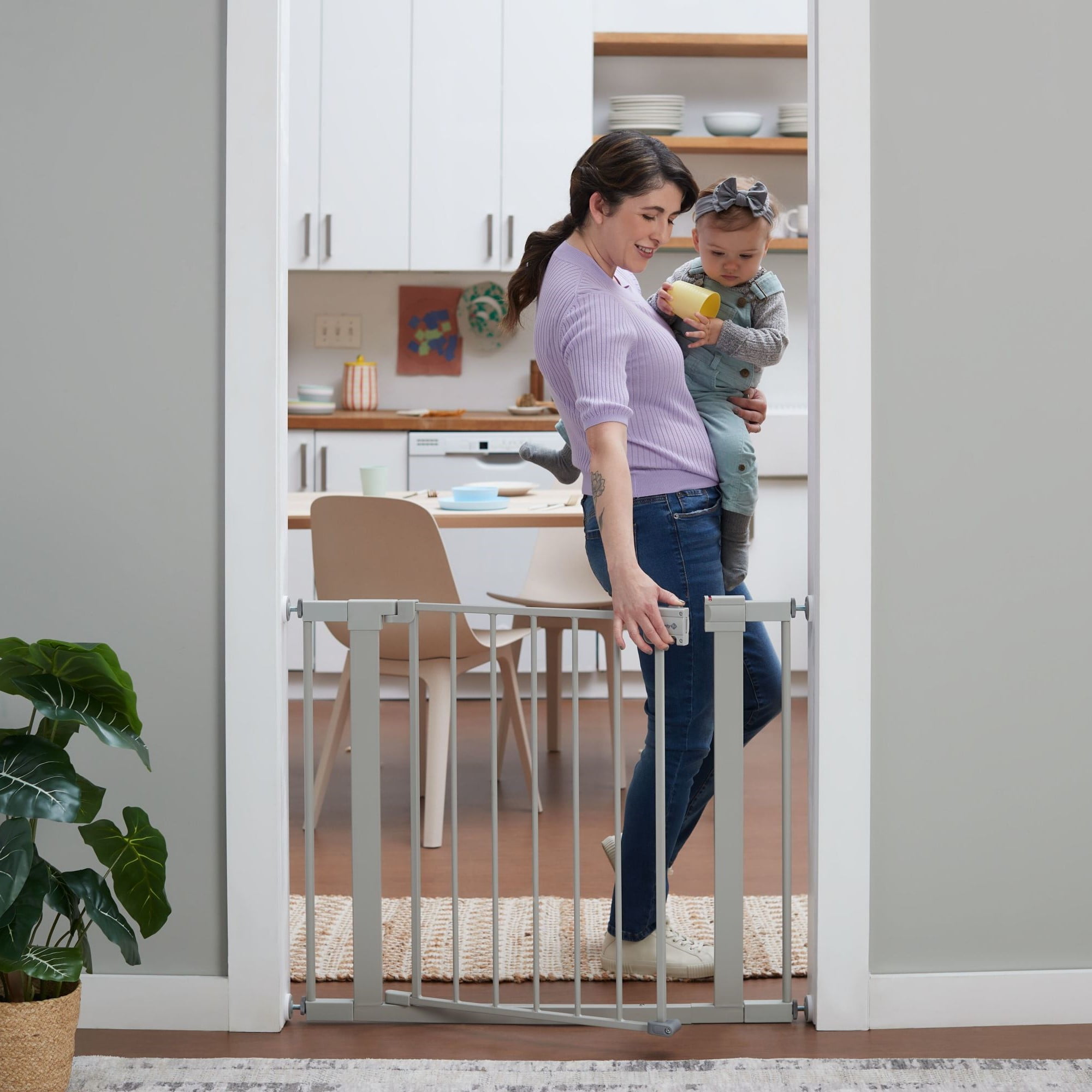 Safety 1st Pressure Mounted Baby Gates for Doorways, SecureTech® No-Drill, With Door, 29-38"