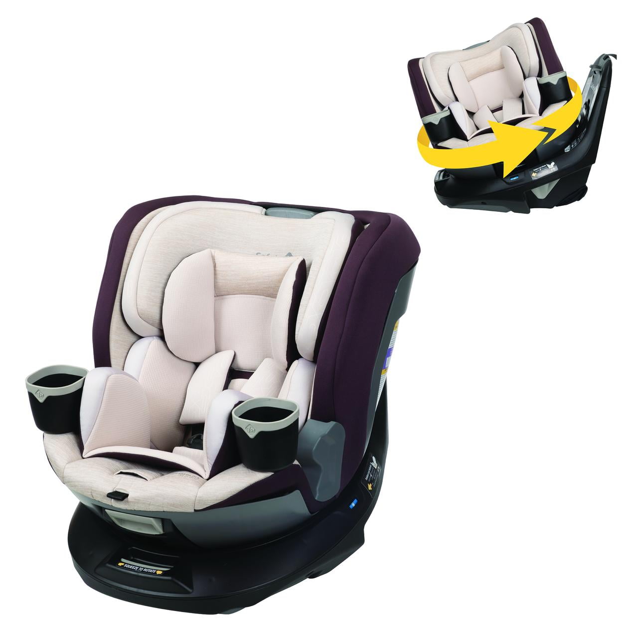 Safety 1st Turn and Go 360 DLX Rotating All-in-One Infant & Toddler Convertible Car Seat, Dunes Edge, Unisex