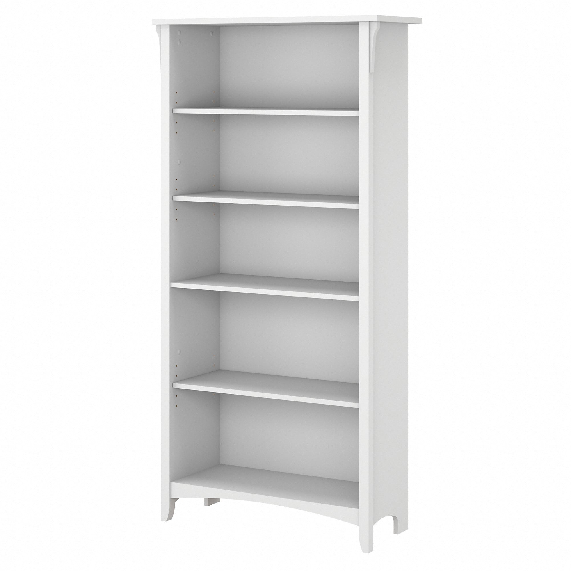 Salinas Tall 5 Shelf Bookcase in Pure White and Shiplap Gray - Engineered Wood