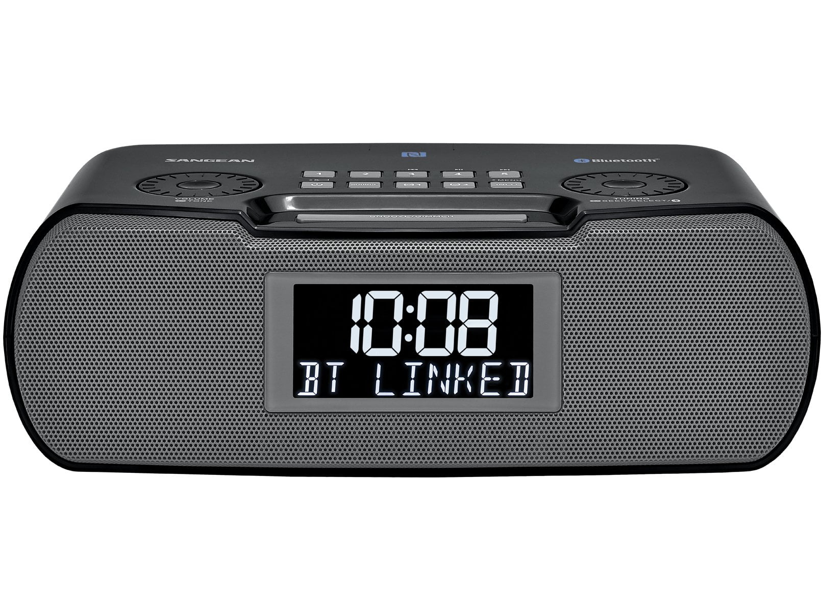 Sangean RCR-20 FM-RDS (RBDS) AM / Bluetooth / Aux-in / USB Phone Charging Digital Tuning Clock Radio with Battery Backup, Black