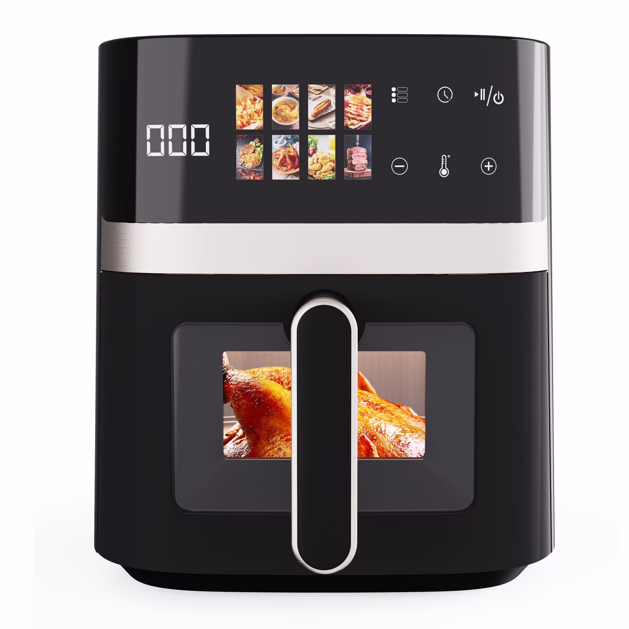 Sanptent 6 qt Air Fryer, Black - Visible Window