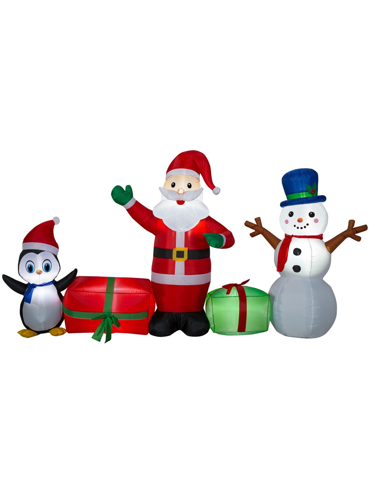 Airblown Inflatables Santa Scene With Snowman And Penguin