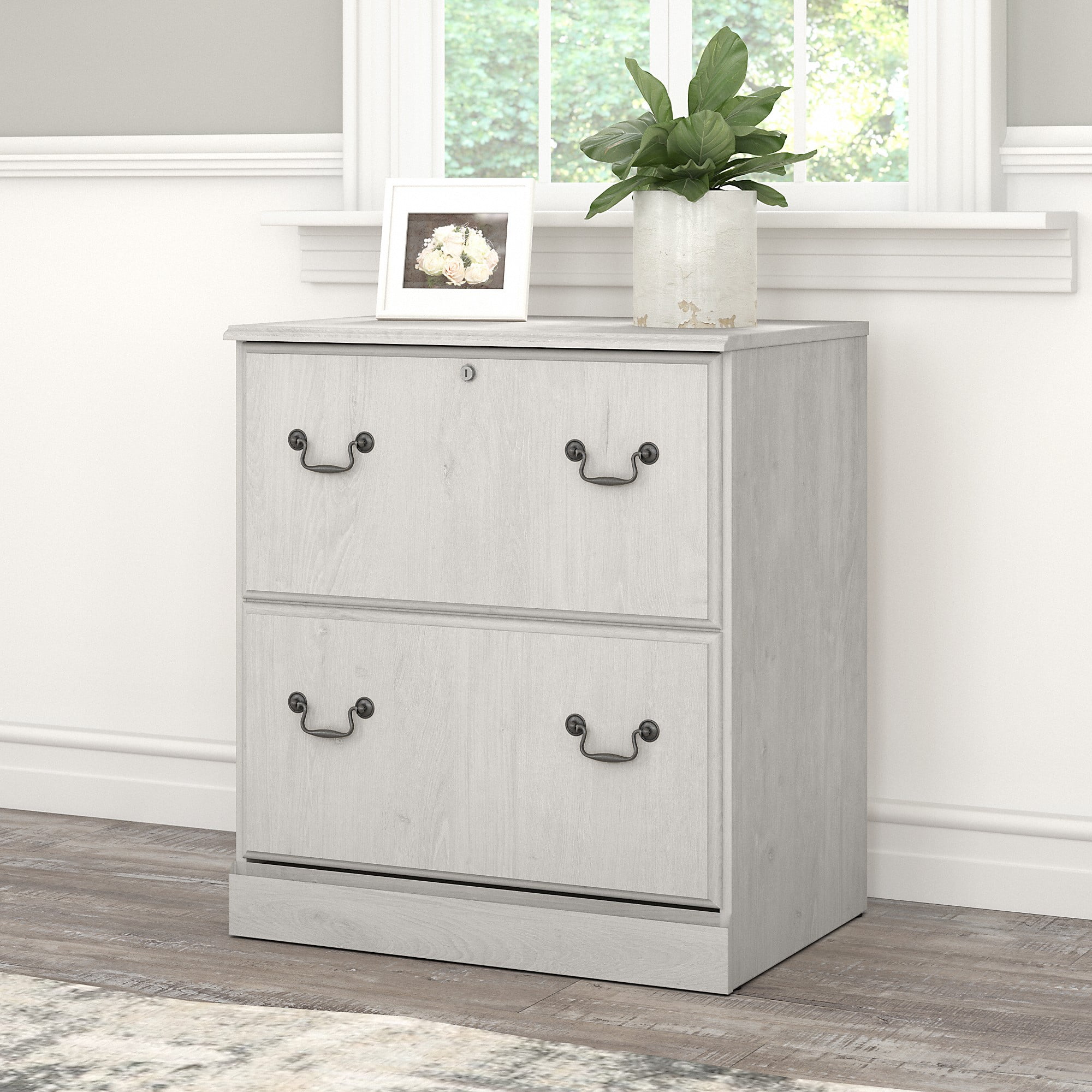 Saratoga 2 Drawer Lateral File Cabinet in Linen White Oak