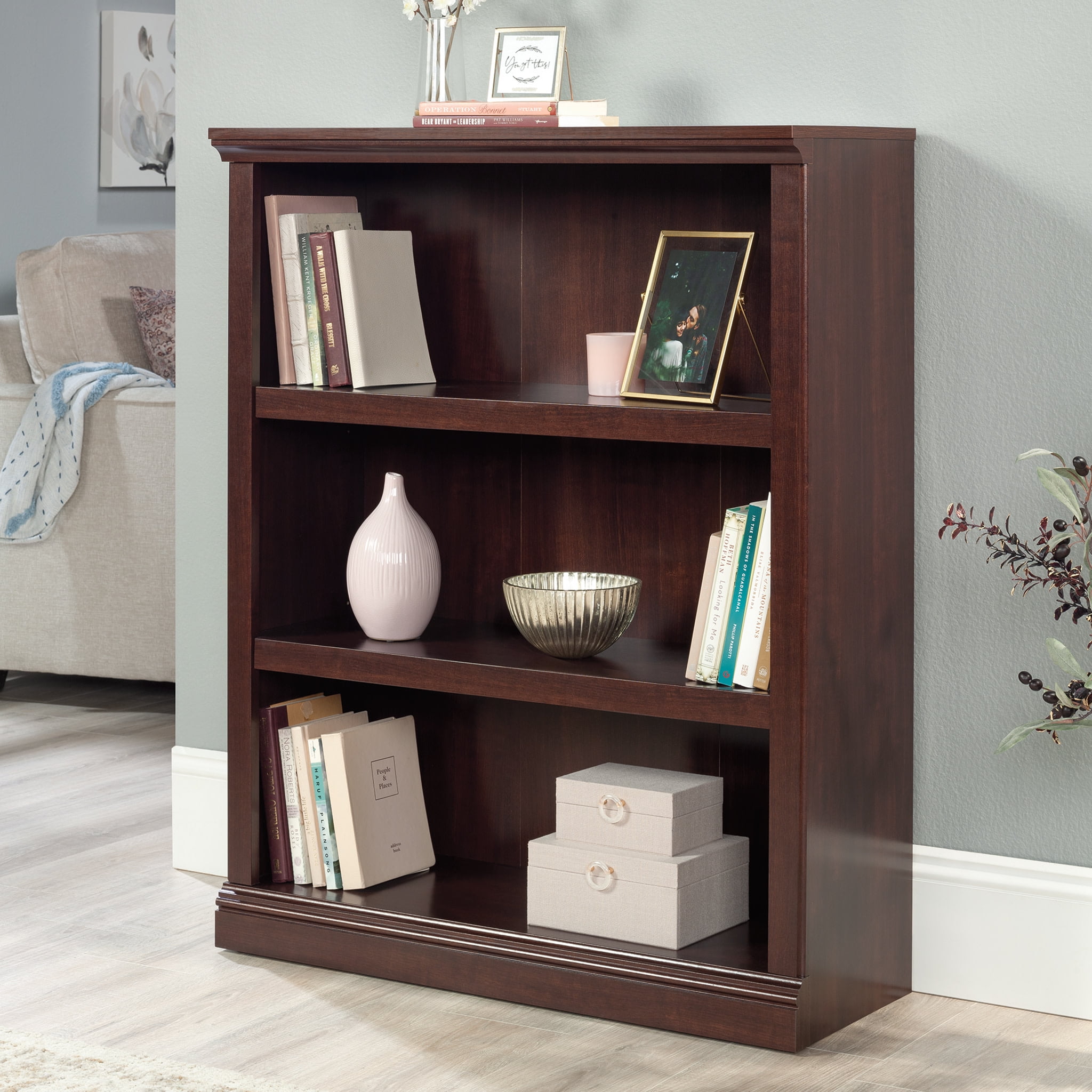 Sauder Select 3 Shelf Bookcase, Select Cherry Finish