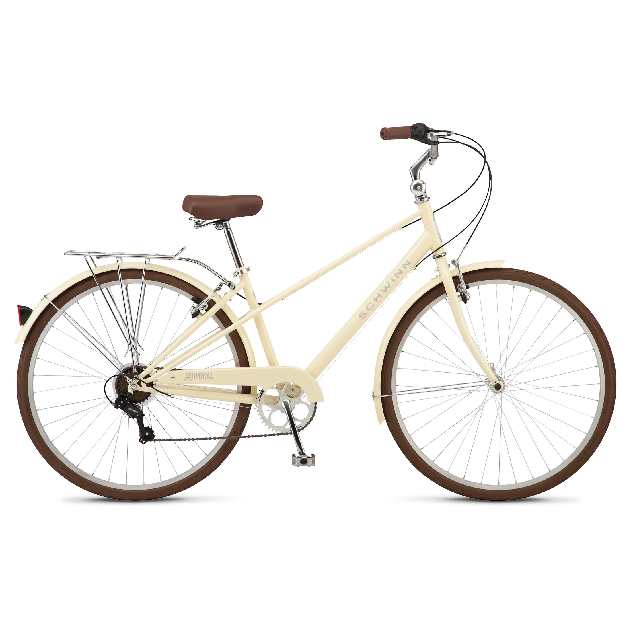 Schwinn Admiral 700c Adult Hybrid Bike, 7 Speed, Unisex Bike, Cream