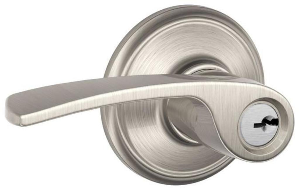 Schlage F51-MER Merano Keyed Entry F51A Panic Proof Door Lever, Satin Nickel