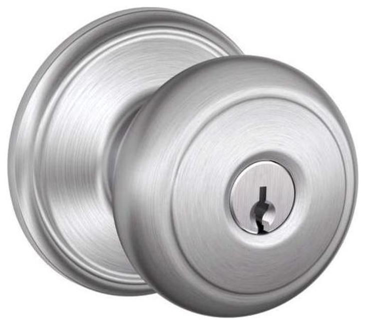 Schlage F51A Andover 626 Andover Entry Door Lock Satin Chrome