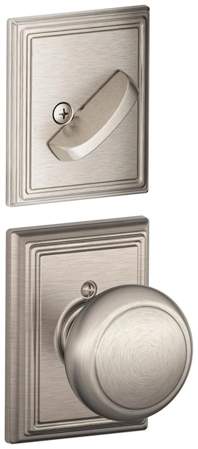 Schlage F59 AND 619 ADD Addison Collection Andover Handleset Interior Knob, Satin Nickel (Interior Half Only)