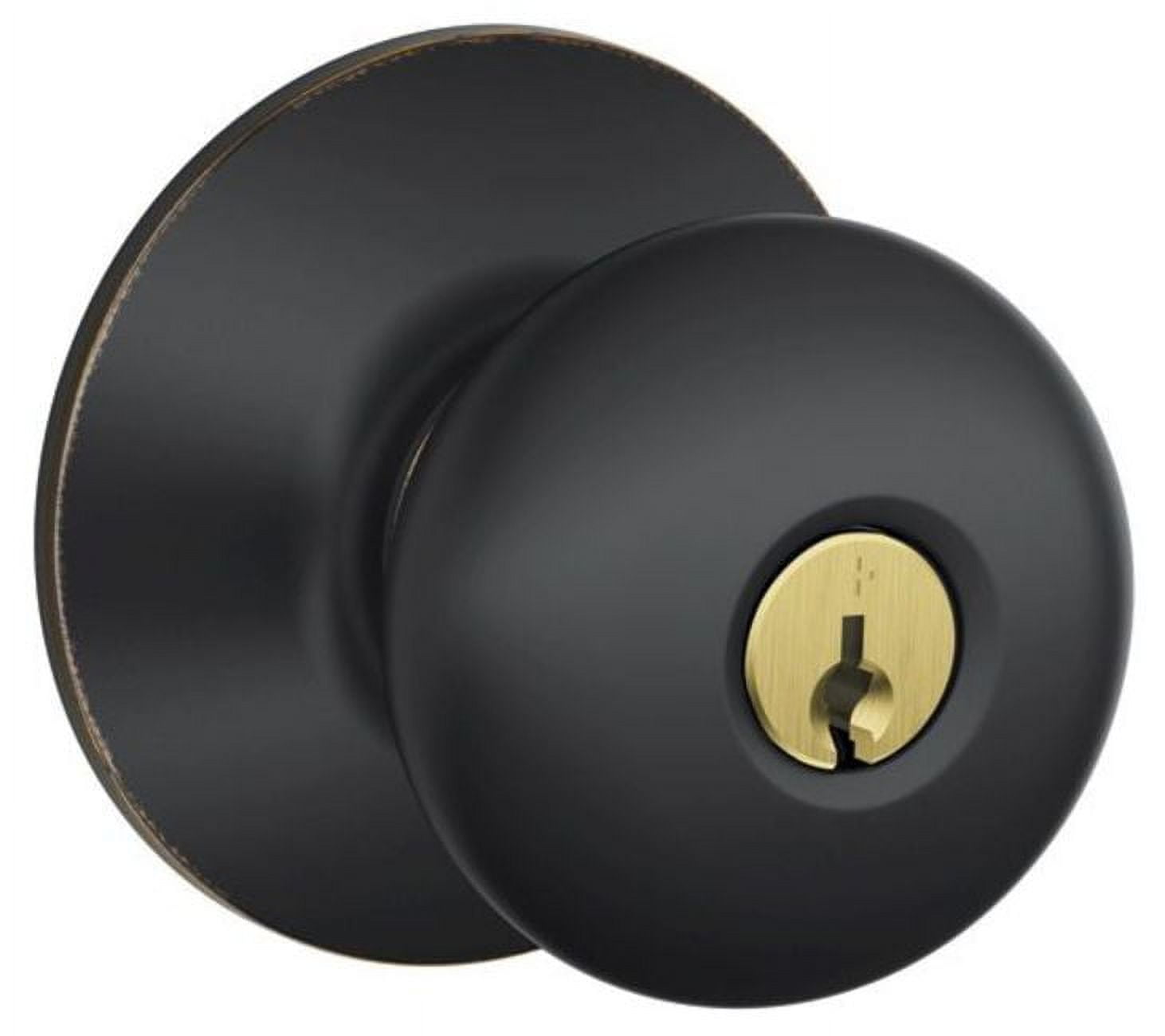 Schlage F80-PLY Plymouth Storeroom Door Knob Set, Aged Bronze