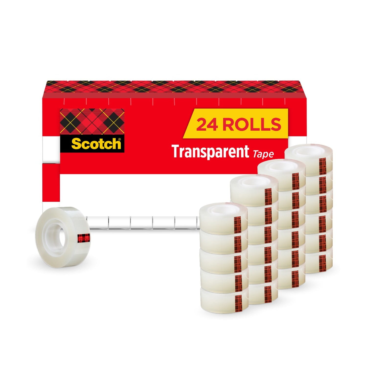Scotch Transparent Tape, 3/4 in. x 1000 in., 24 Boxes