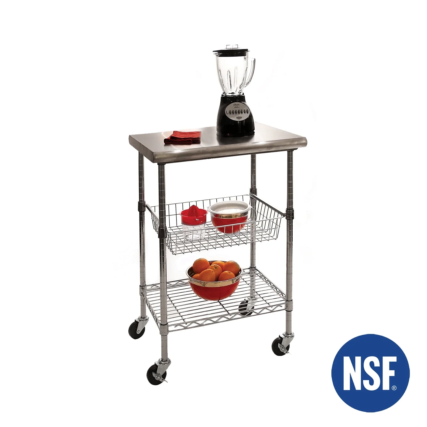 Seville Classics Stainless Steel Top Kitchen Cart