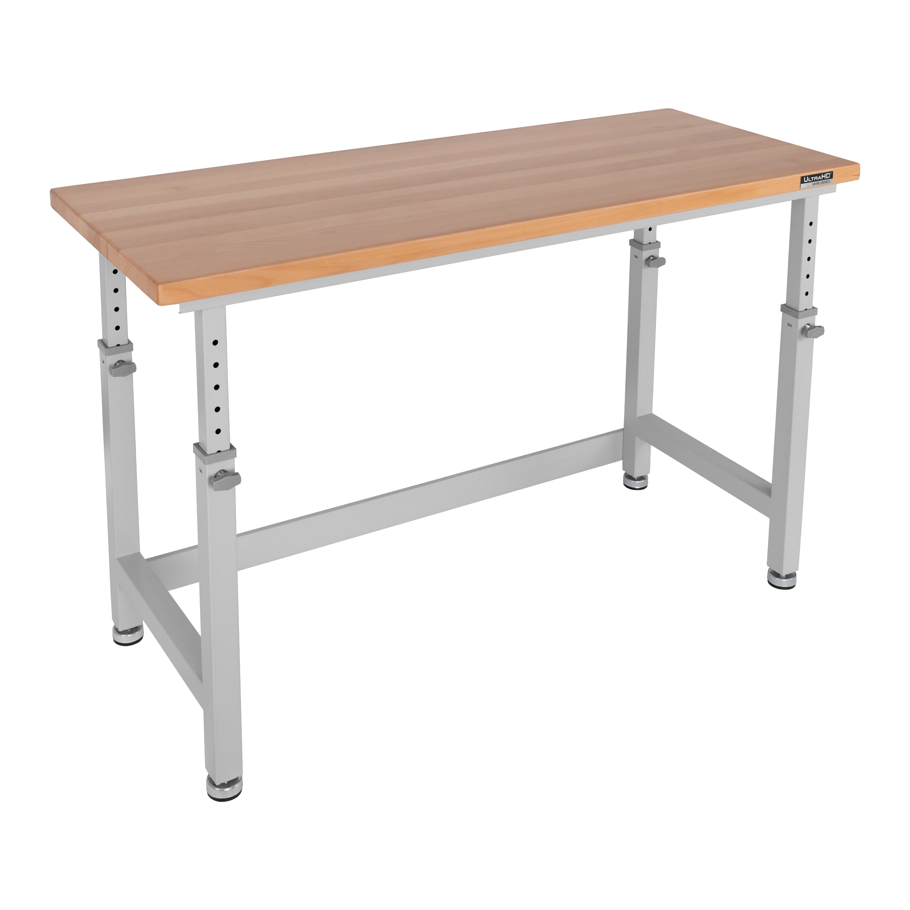 Seville Classics UltraHD® Heavy Duty Workbench Table w/ Solid Wood Top, 1000 lbs. Weight Capacity Workstation for Garage, Warehouse, Workshop, Granite, 60" W x 24" D x 28.5" to 42" High Desktop