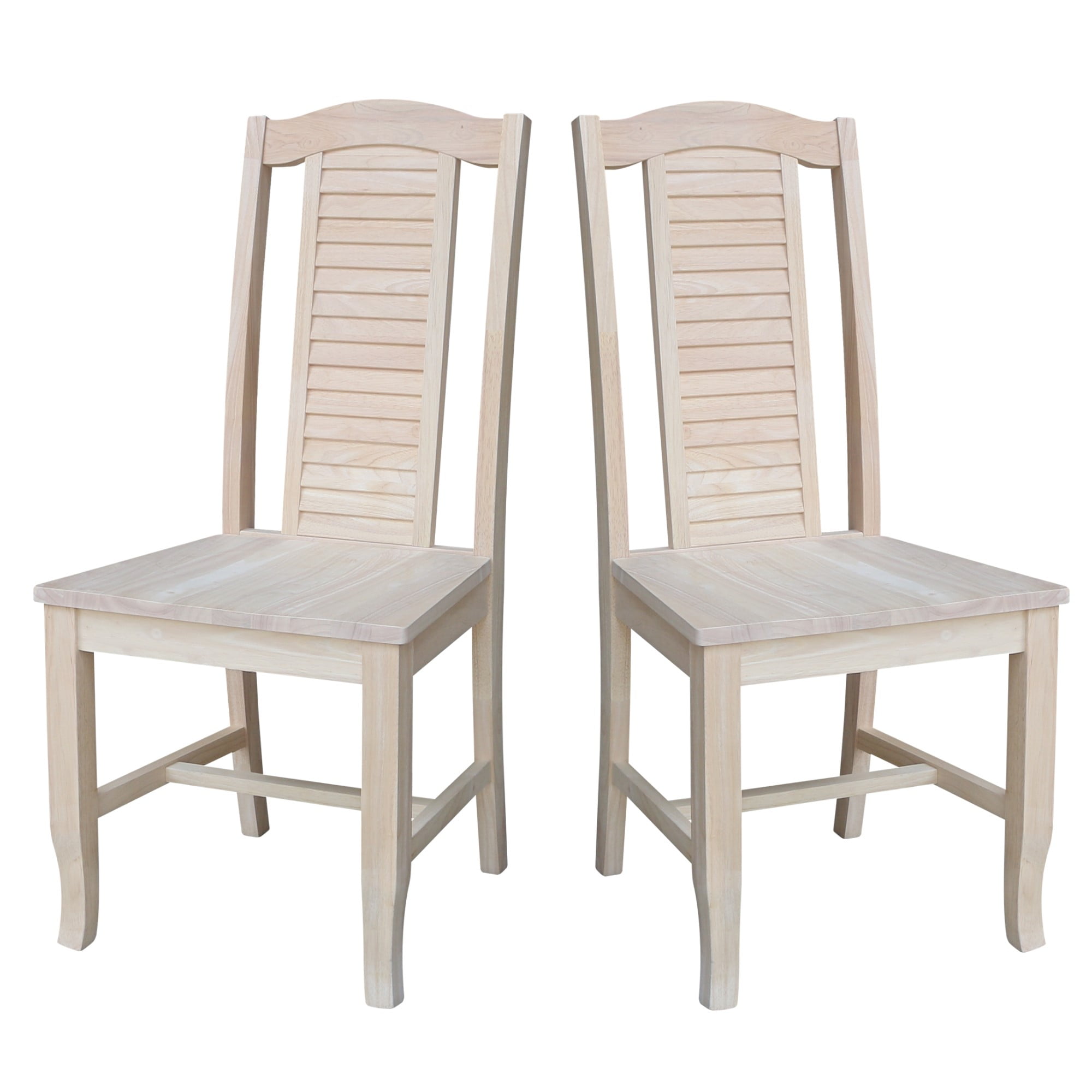Seaside Solid Wood Chairs - Set of 2 - Unfinished