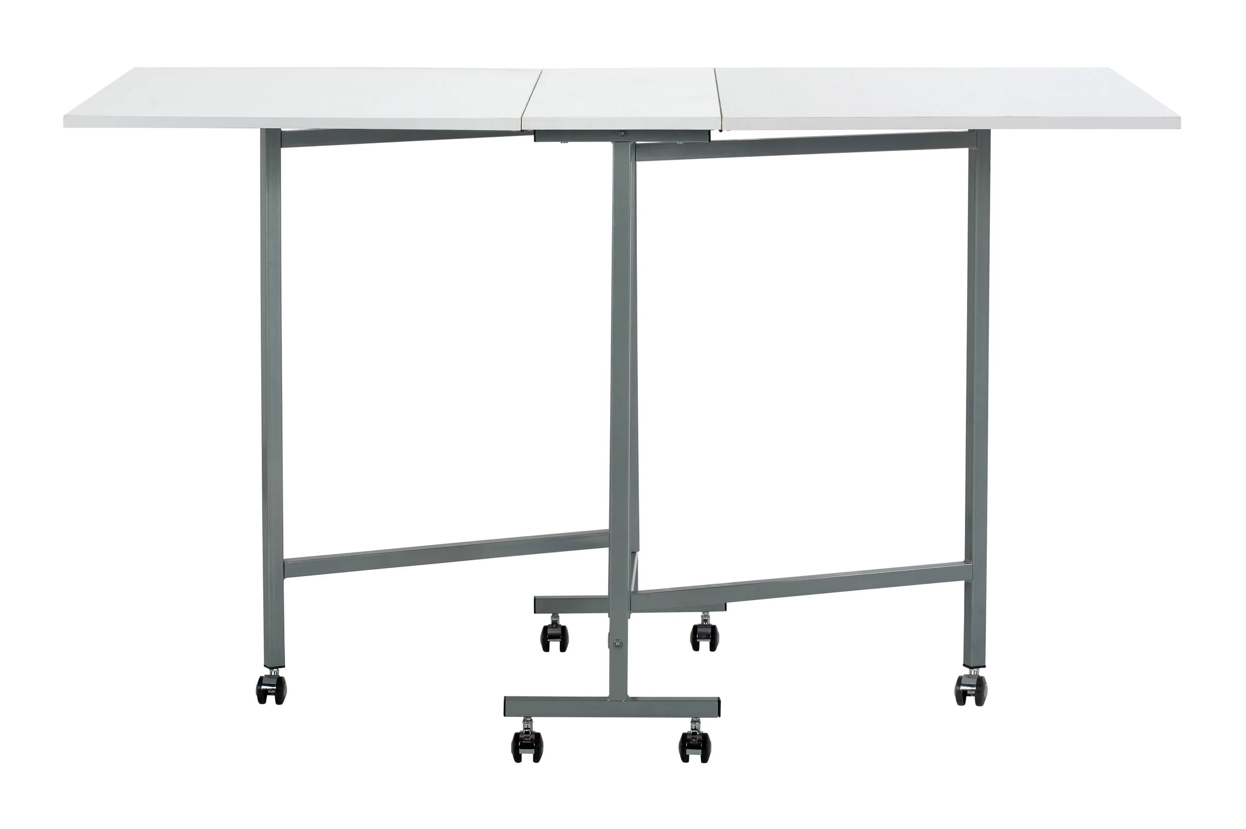 Sew Ready Mobile Folding Craft Hobby & Cutting Table in Silver / White
