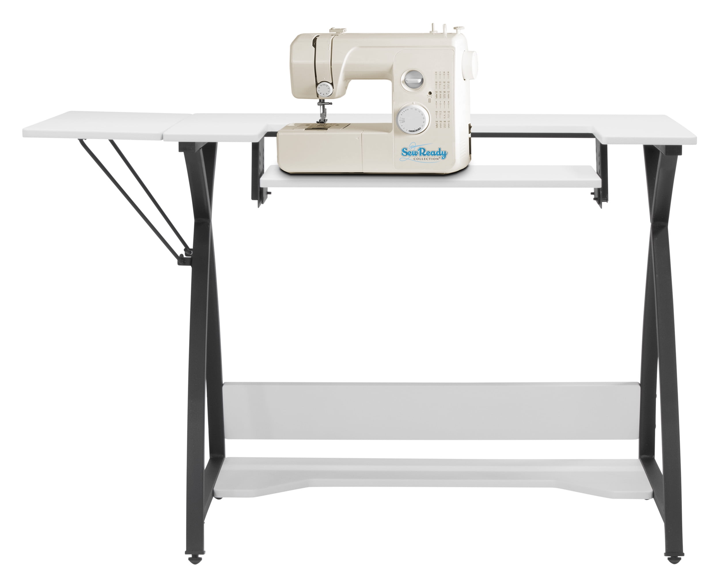 Sew Ready Comet Sewing Table Folding Top Adjustable Platfomr Black/White