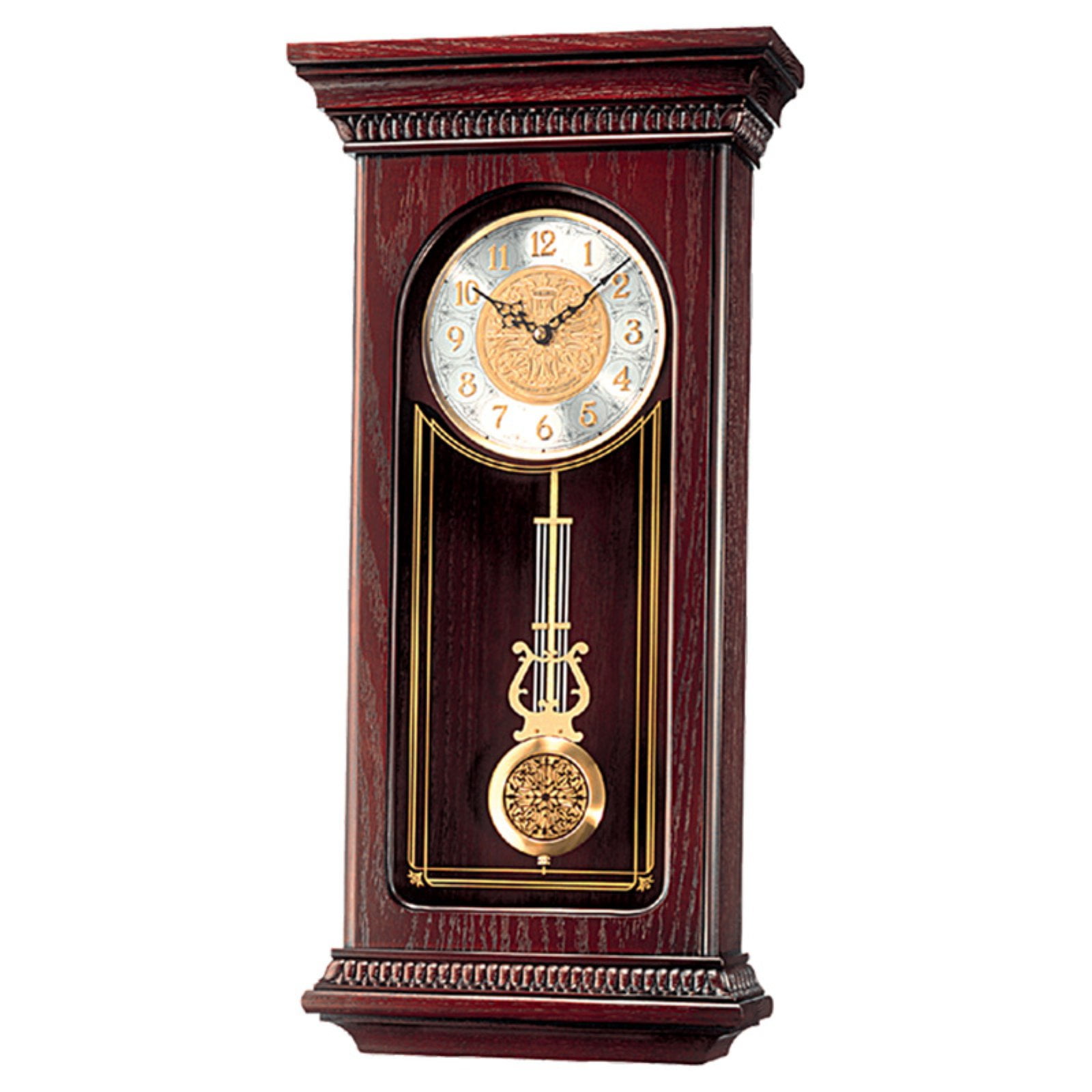 Seiko Hourly Dual Chime 12 in. Pendulum Wall Clock Quartz Analog Traditional Wooden QXH008BLH