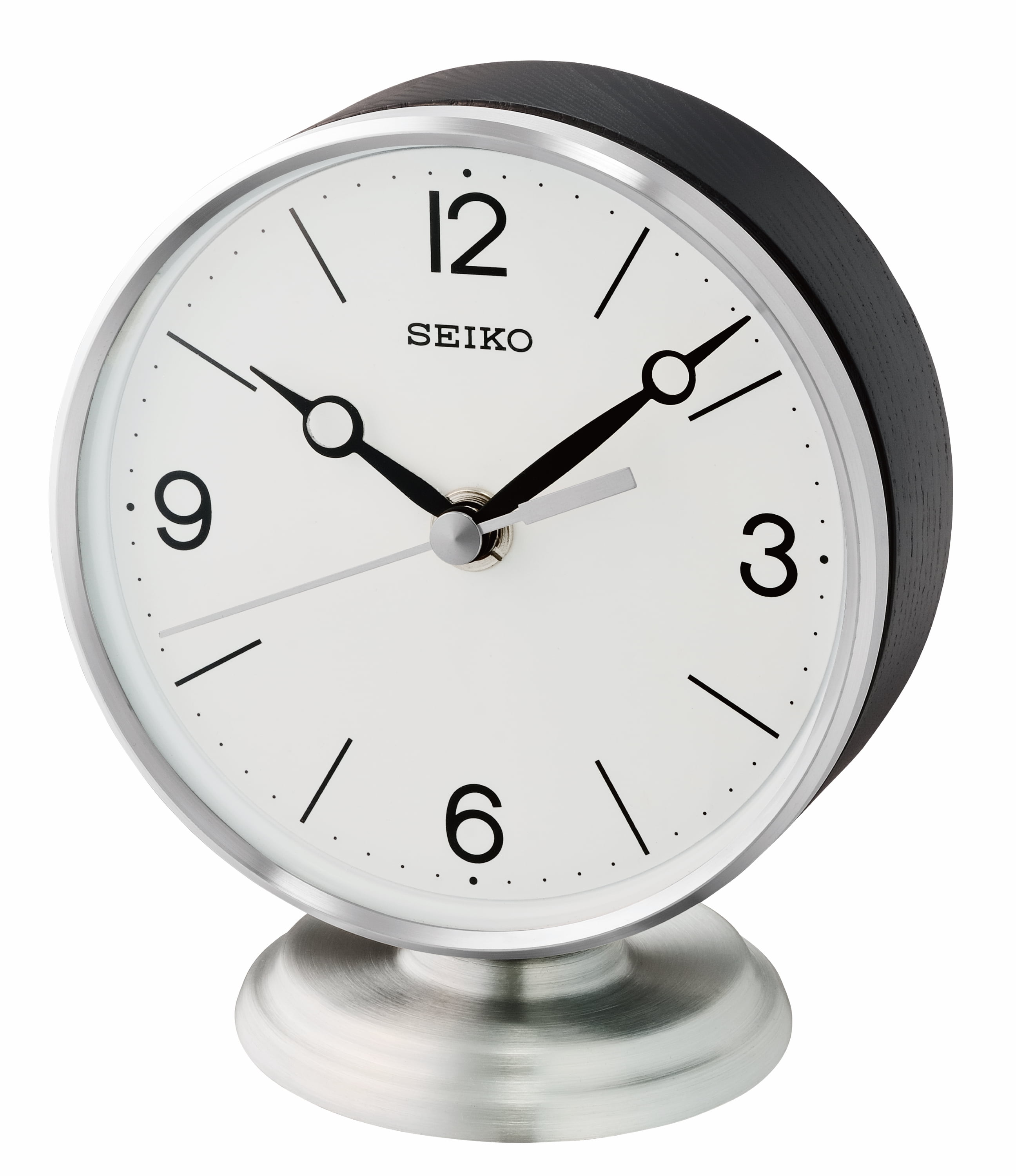 Seiko Hutton Desk & Table Clock, Silver, Quartz, Analog, QXG150SLH