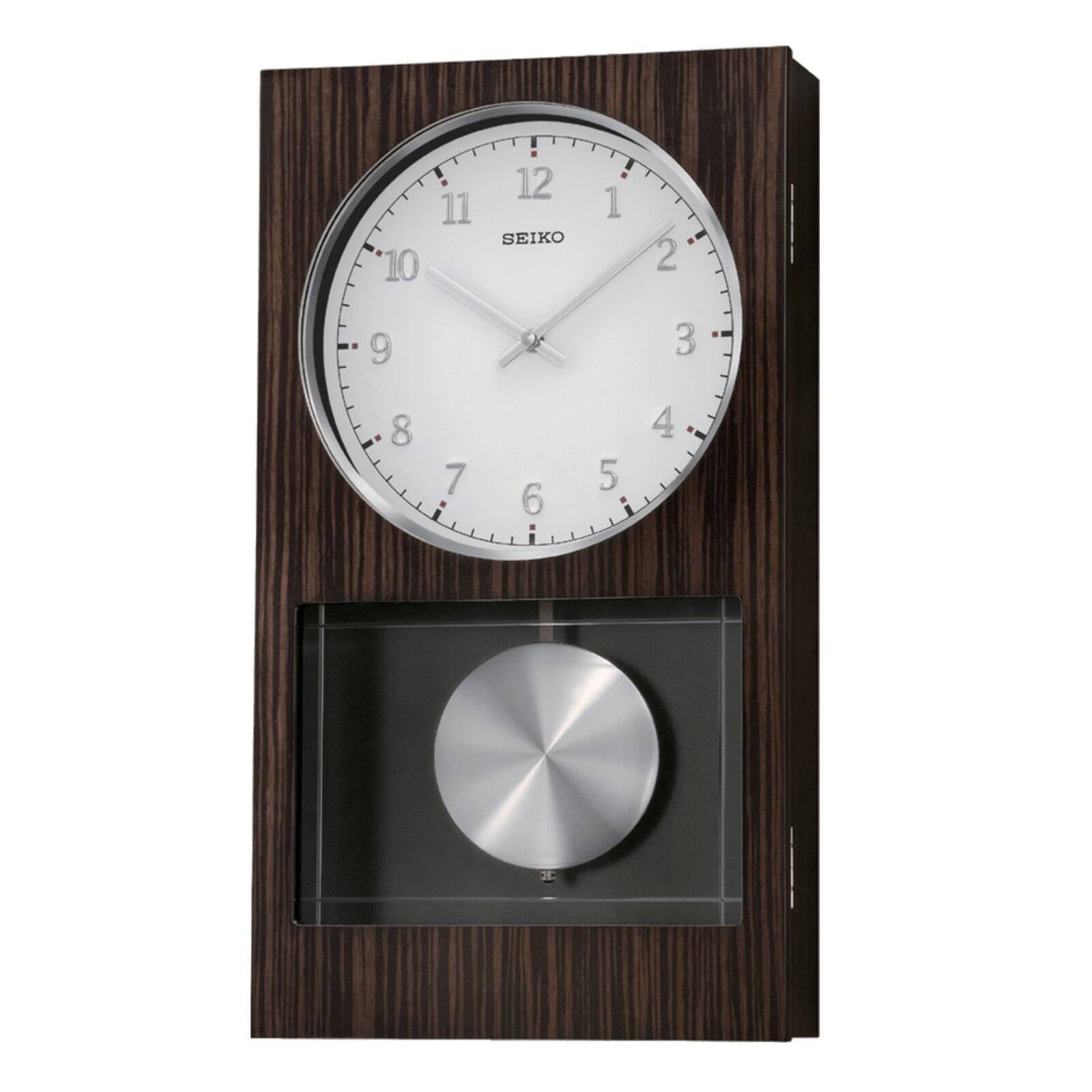 Seiko QXH046BLH Pendulum Wall Clock, Brown