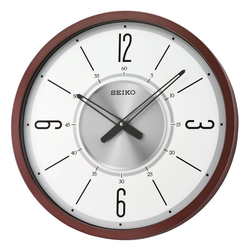 Seiko 20" Abbot Modern Industrial Multi-Color Round Wall Clock, Quartz, Analog, QXA759BLH