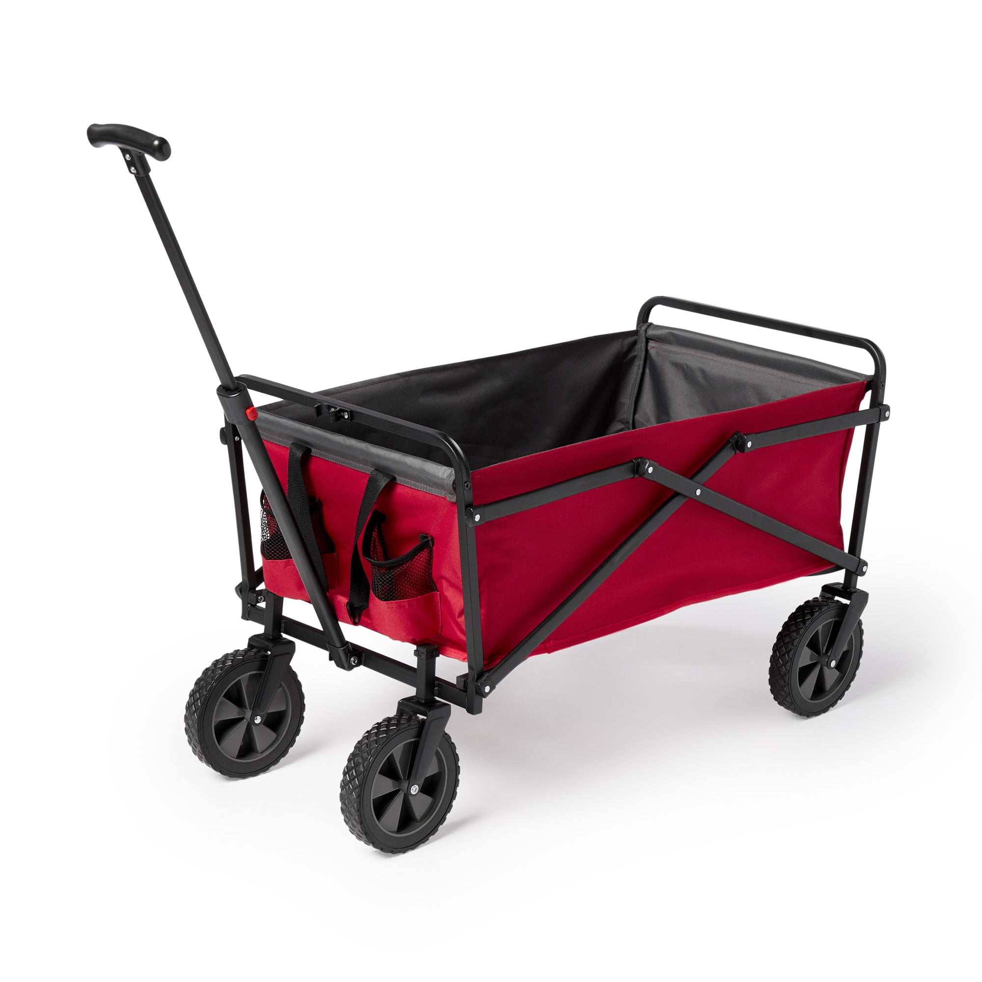 Seina Collapsible Steel Frame Utility Wagon Outdoor Garden Cart, Red