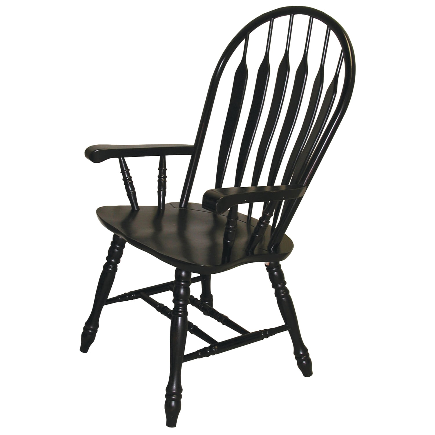Selections Comfort Windsor Dining Armchair in Antique Black/Cherry Solid Wood