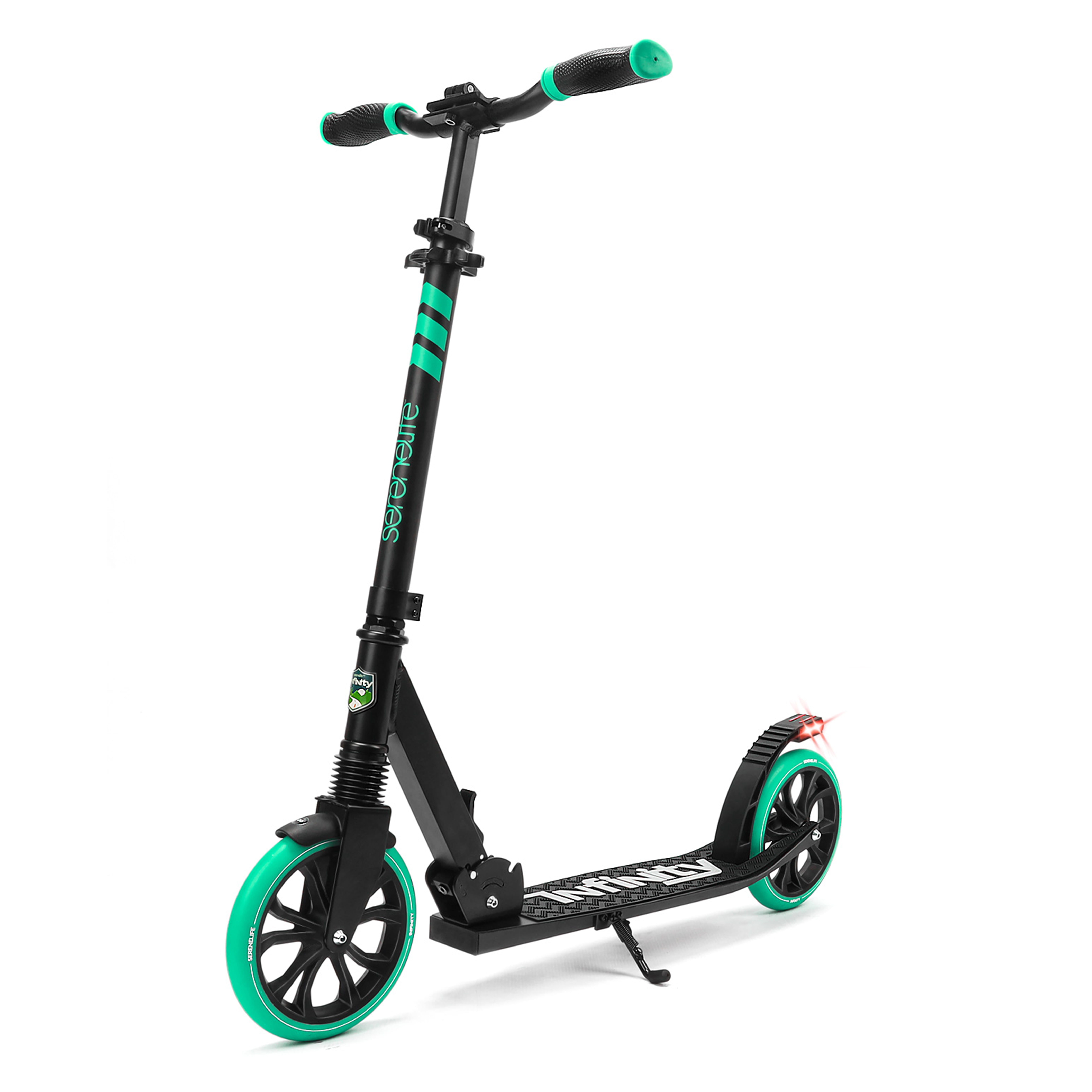 SereneLife Foldable Kick Scooter - Stand Kick Scooter for Teens and Adults with Rubber Grip at Tip