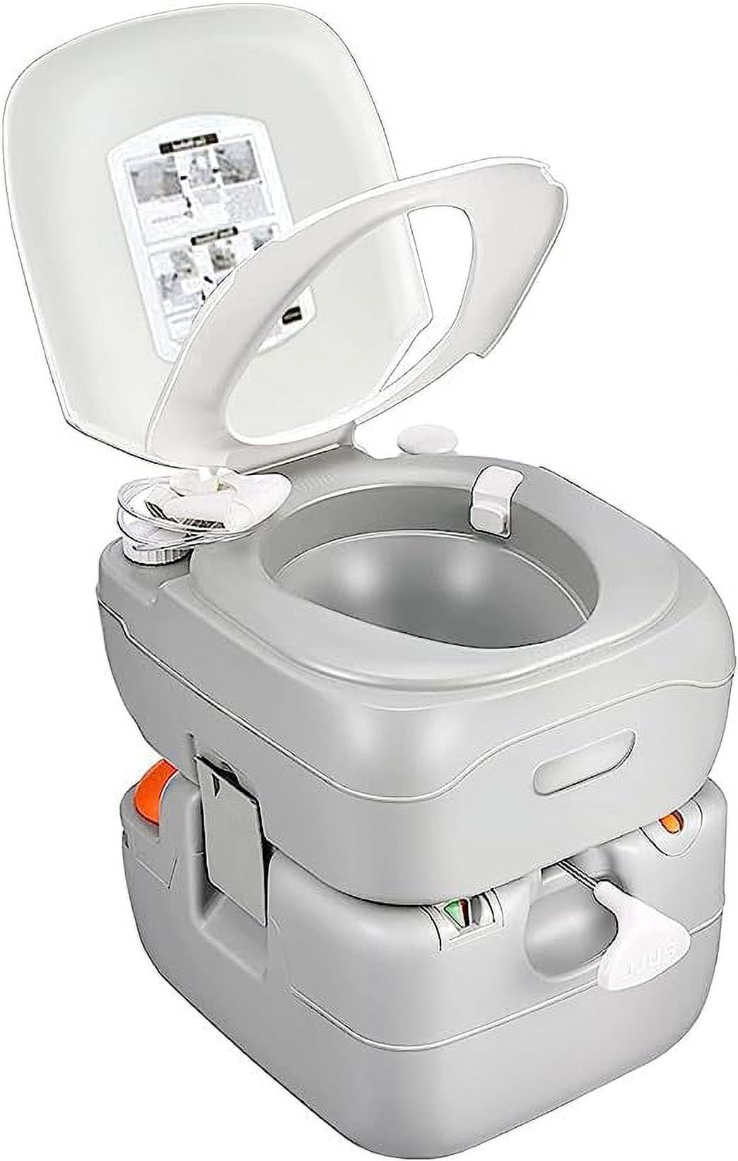 SereneLife 5.8 Gallon Waste Tank Outdoor Portable Toilet W/ Carrying Bag & Level Indicator, (White)