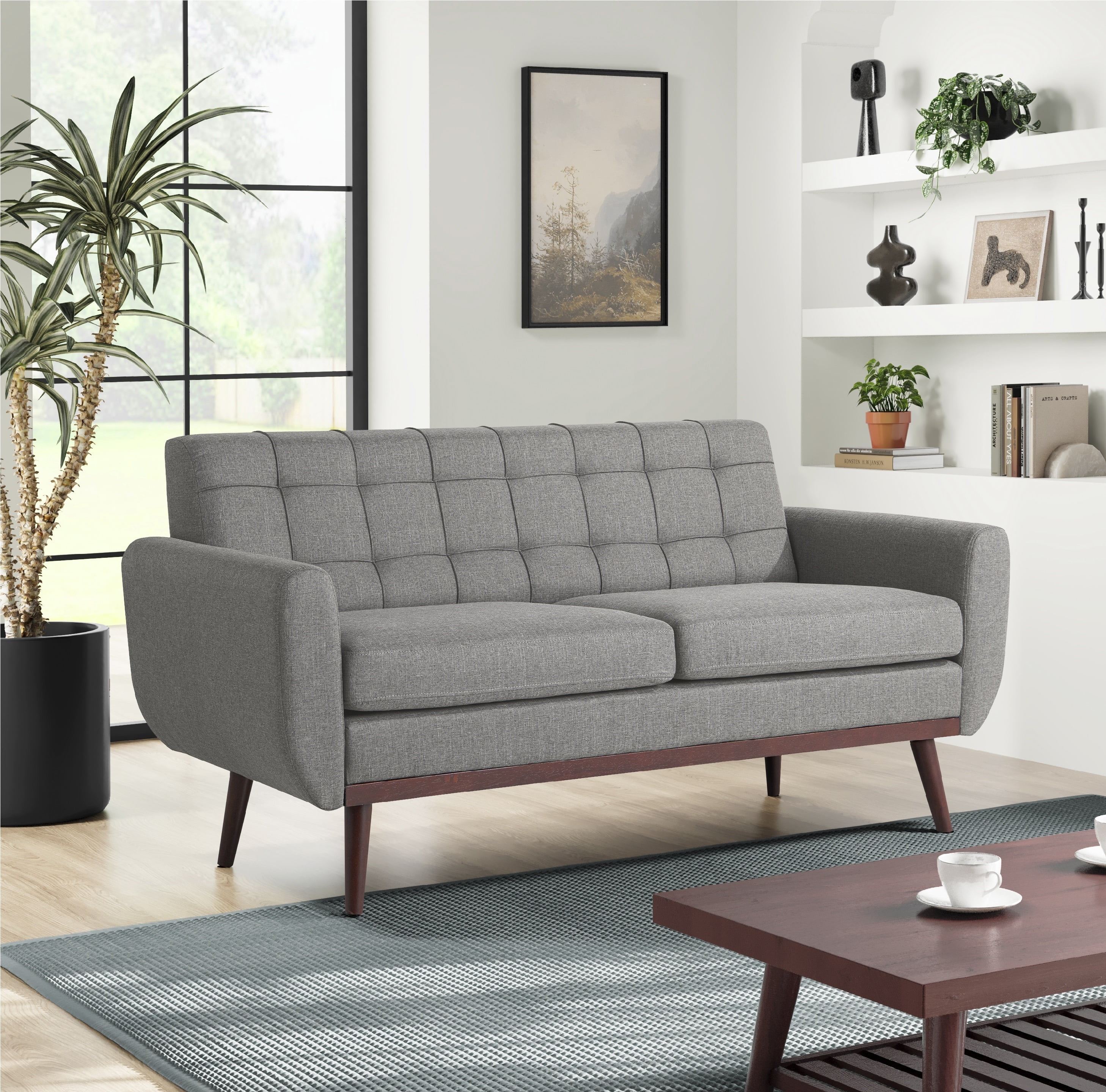 Serta Connor Modern Stationary Sofa, Grey Fabric